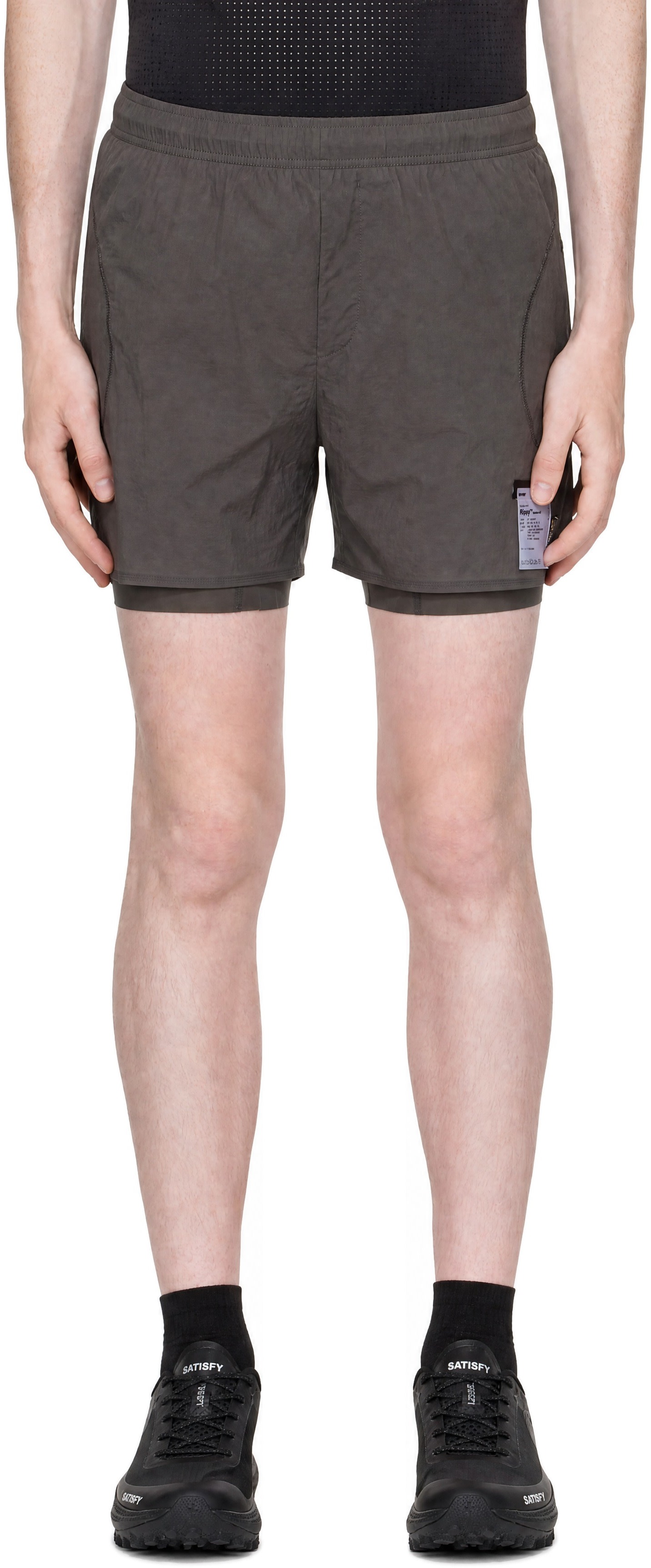 Satisfy: Gray Rippy Cordura 5 Shorts | SSENSE