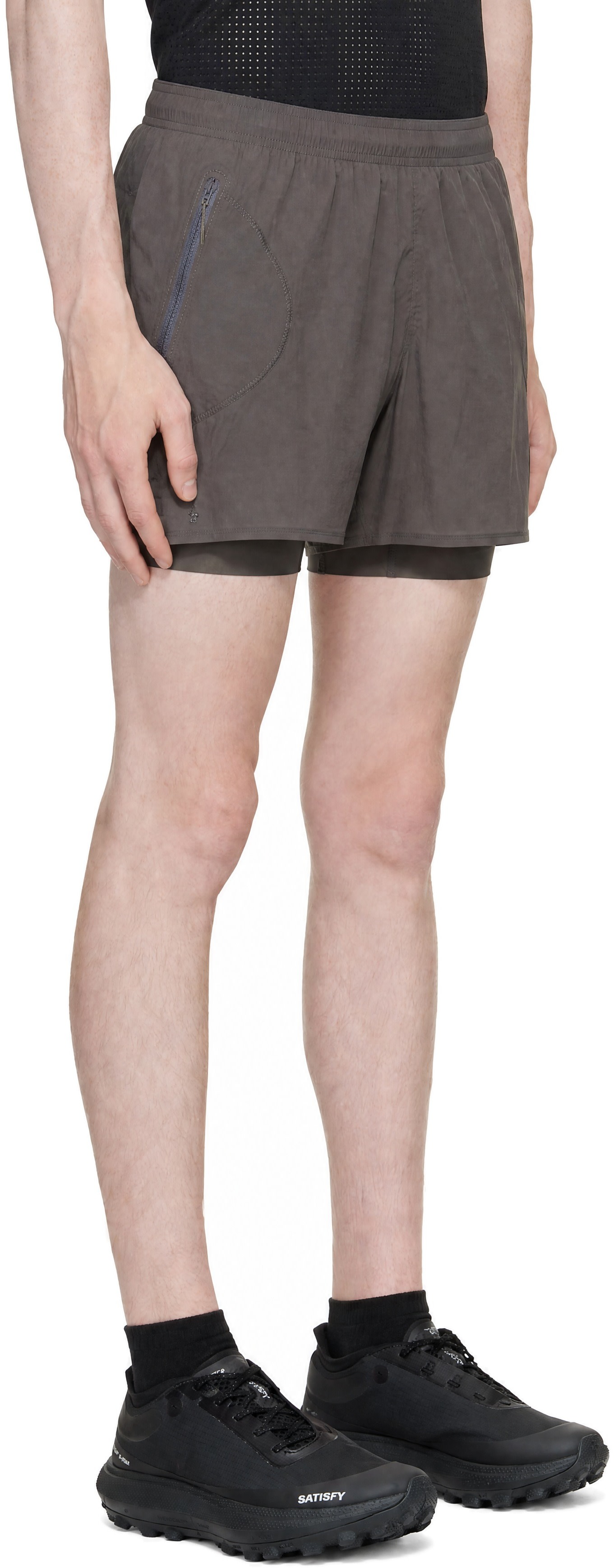 Satisfy: Gray Rippy Cordura 5 Shorts | SSENSE Canada