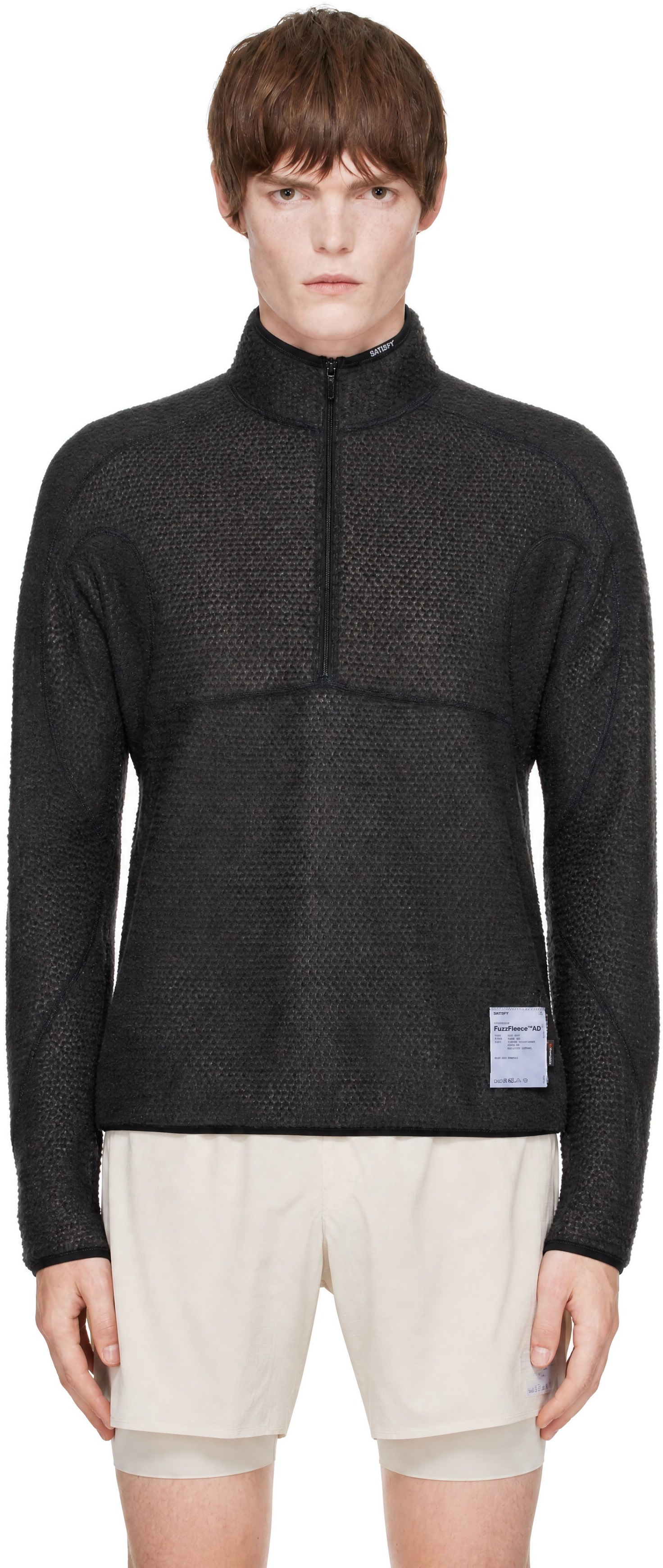 Satisfy - Gray FuzzFleece AD Half-Zip Sweater