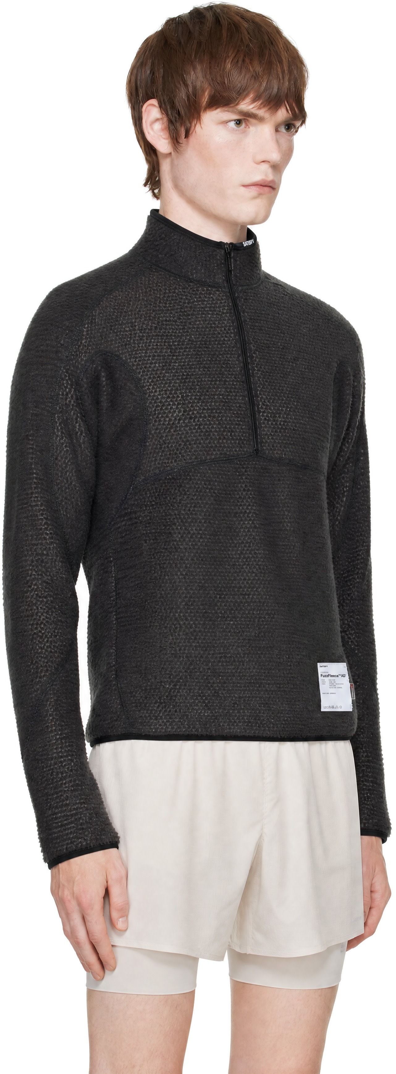 Satisfy - Gray FuzzFleece AD Half-Zip Sweater