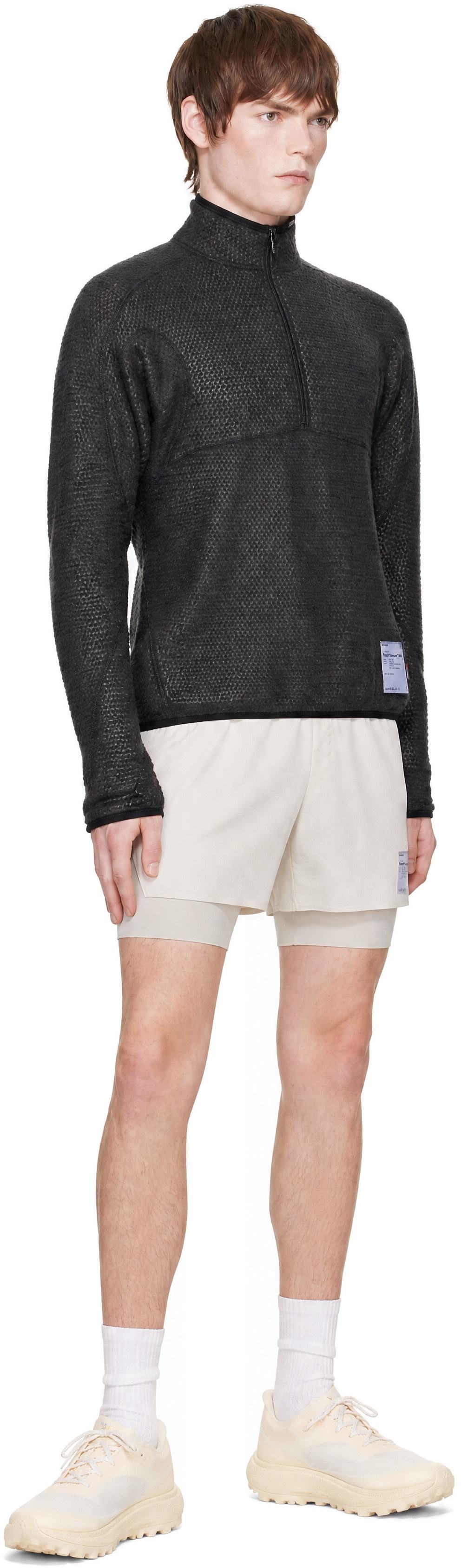 Satisfy - Gray FuzzFleece AD Half-Zip Sweater