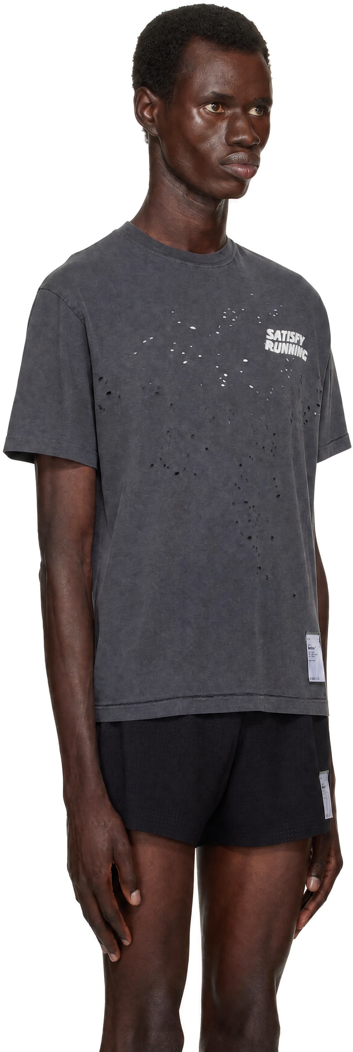 Satisfy - T-shirt gris à perforations MothTech