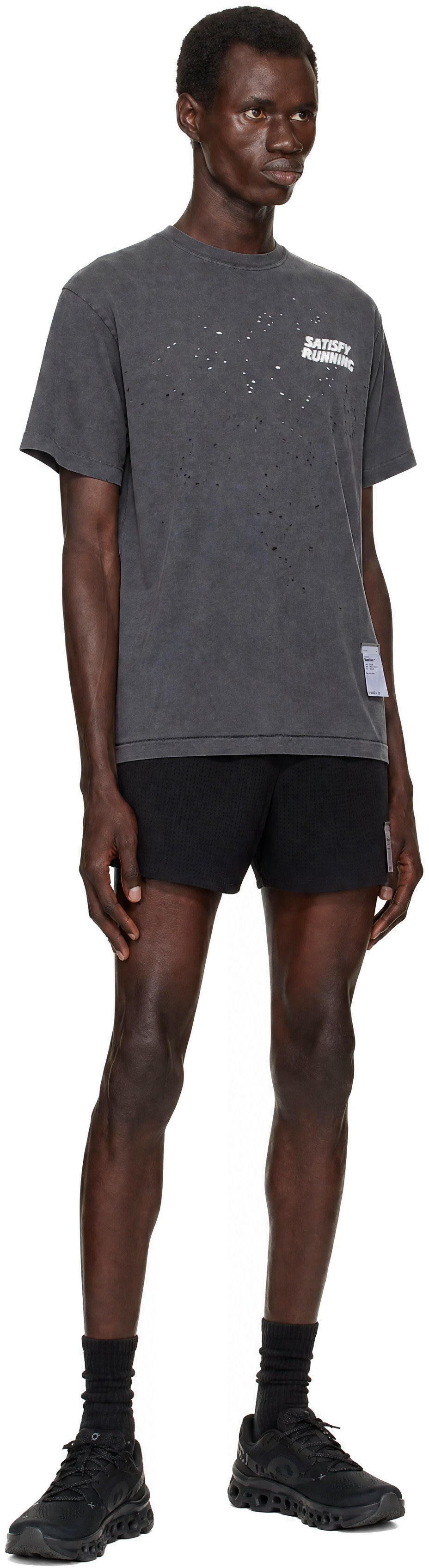 Satisfy - T-shirt gris à perforations MothTech