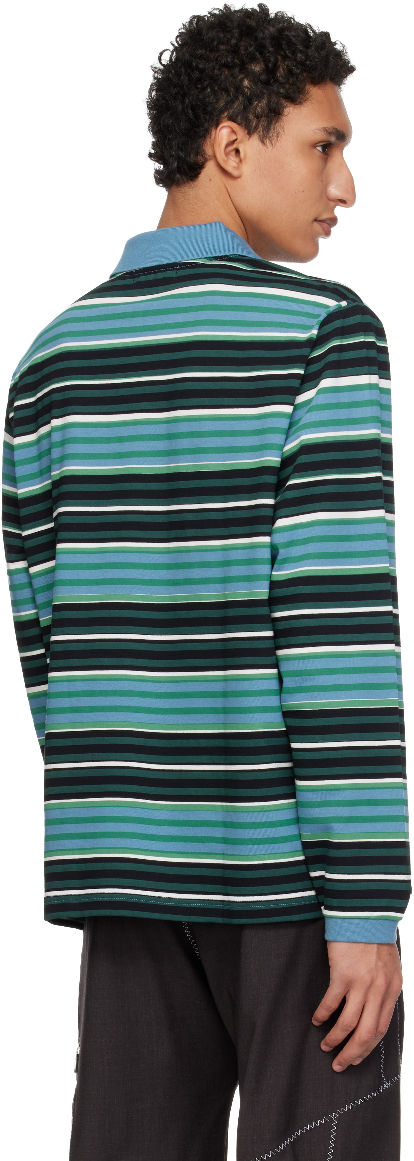 Craig Green: Blue Fred Perry Edition Overprint Long Sleeve Henley
