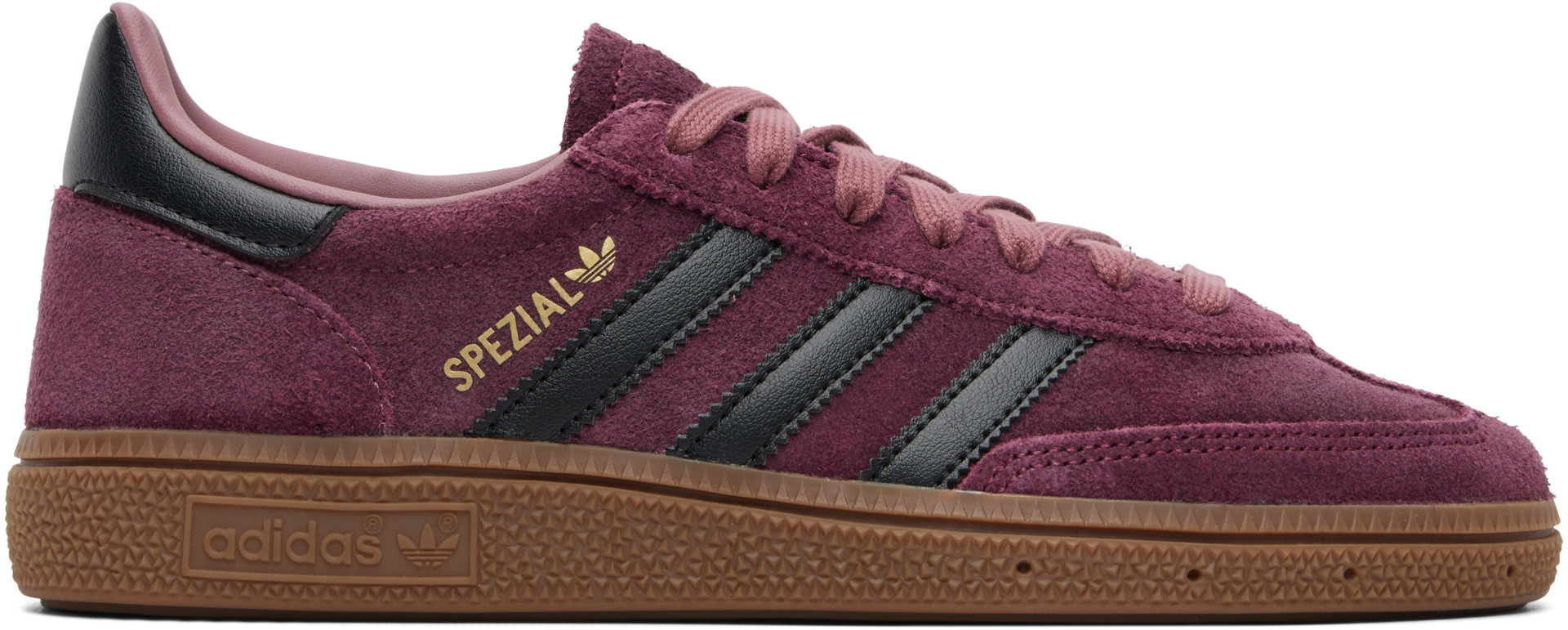  スニーカー　STATESERIES OR パープル　スウェード adidas Originals: Purple Handball Spezial Sneakers | SSENSE
