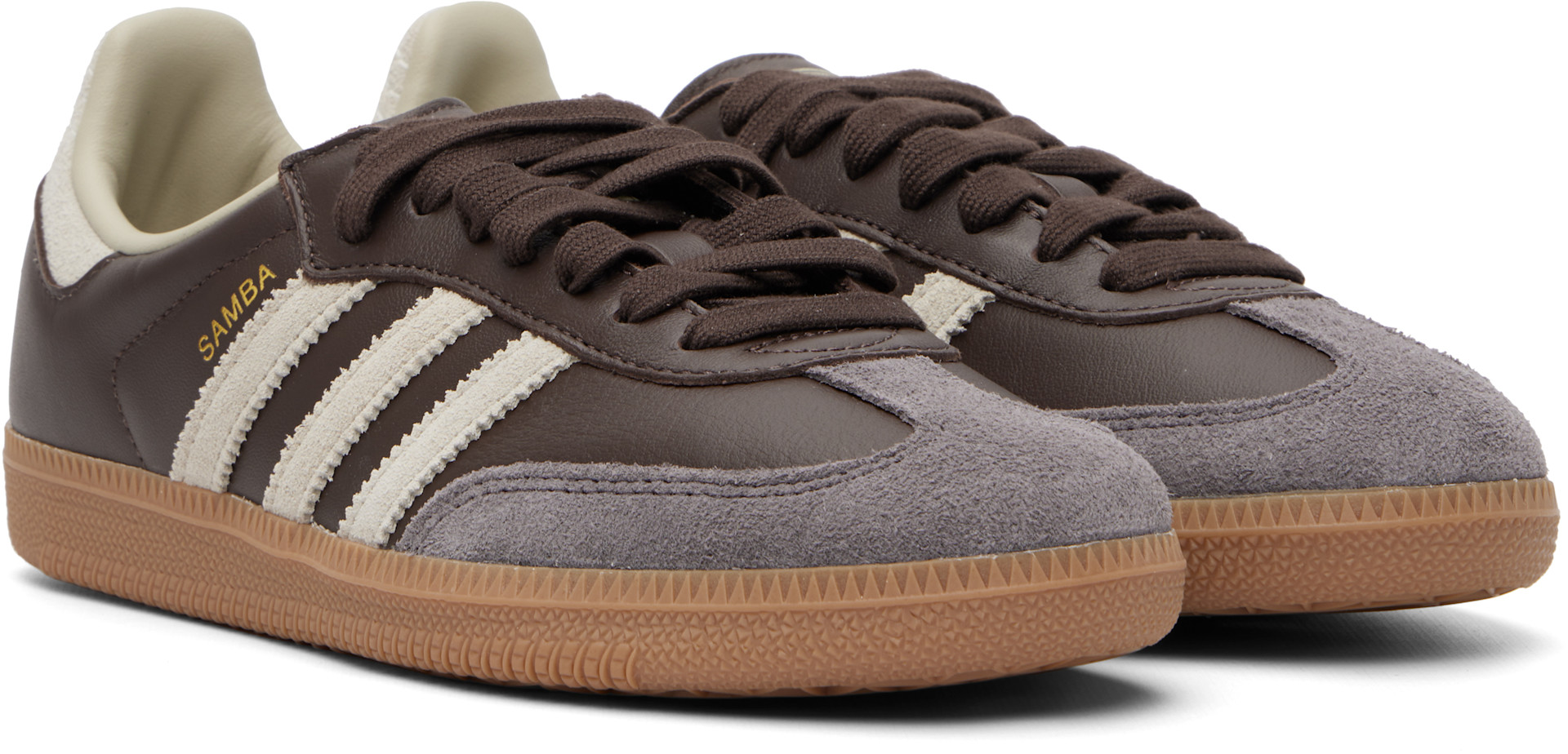  SAMBA OG ブラウン スニーカー美品 adidas Originals: ブラウン Samba OG スニーカー | SSENSE 日本