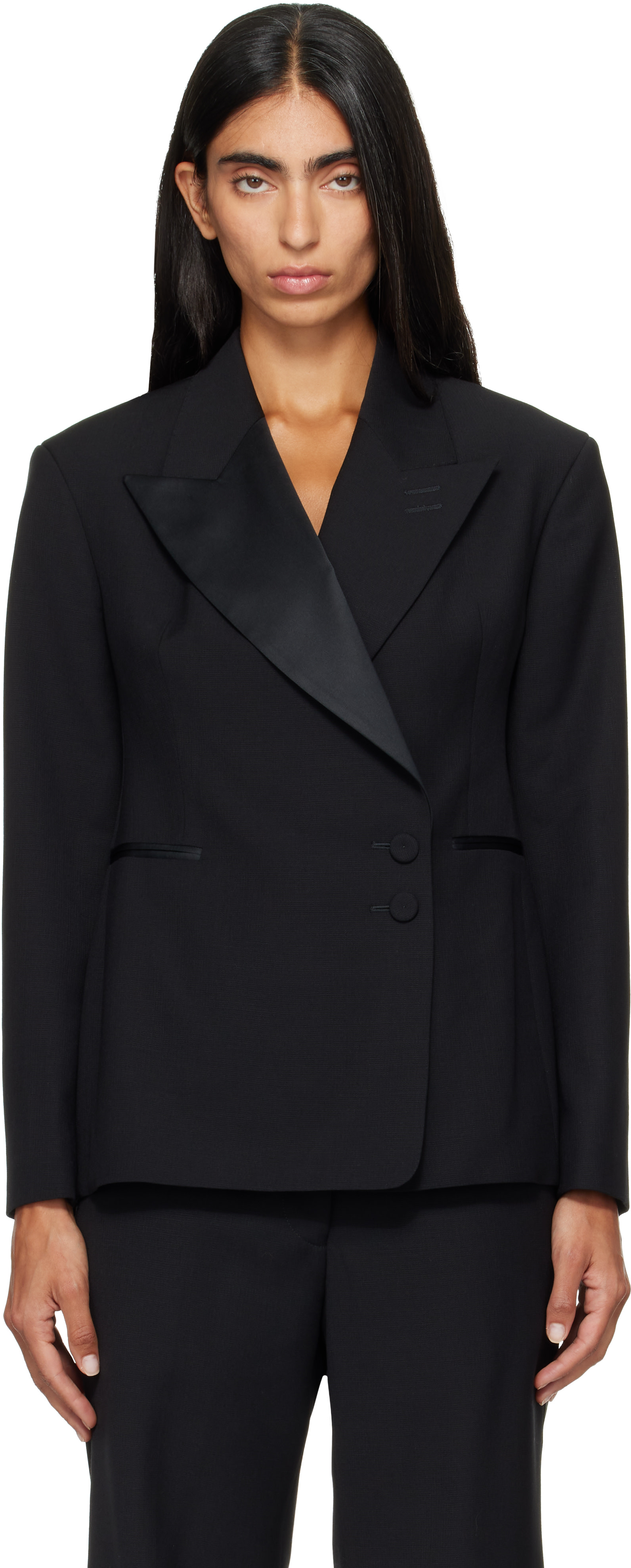 Wales Bonner: Black Gallery Tuxedo Blazer | SSENSE