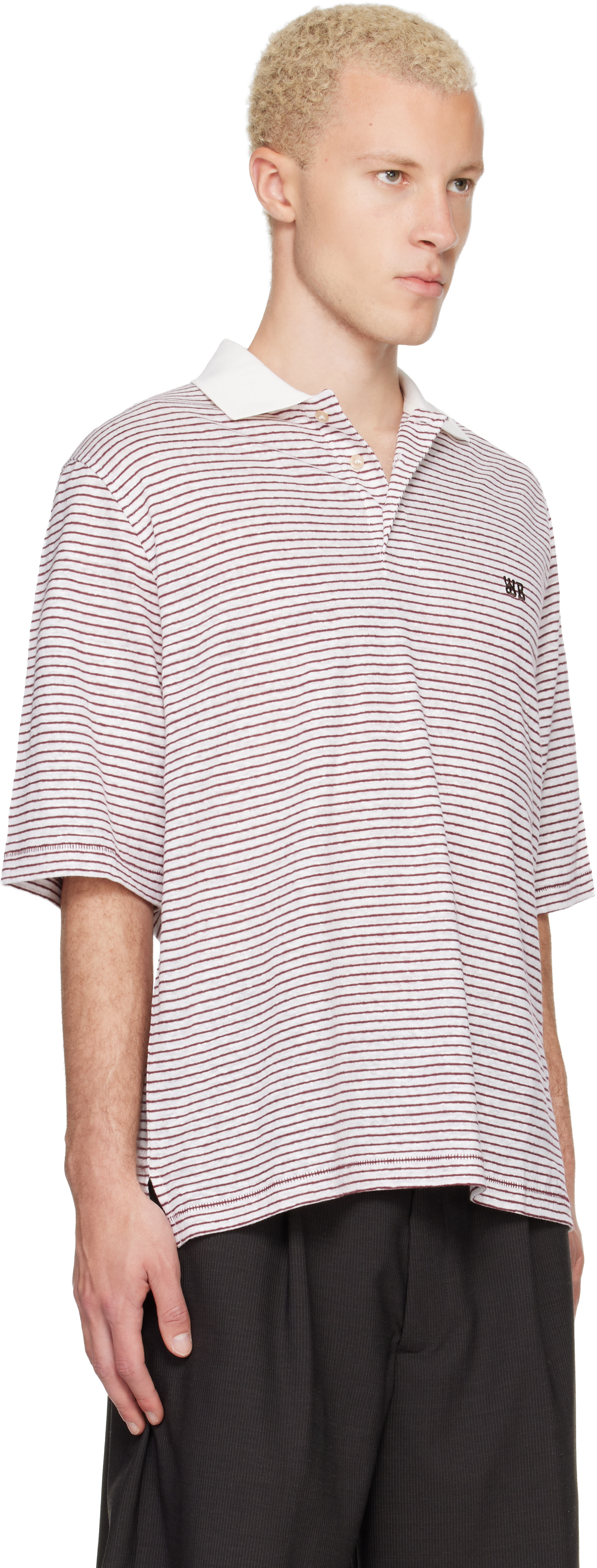 Wales Bonner - White & Red Bask Polo