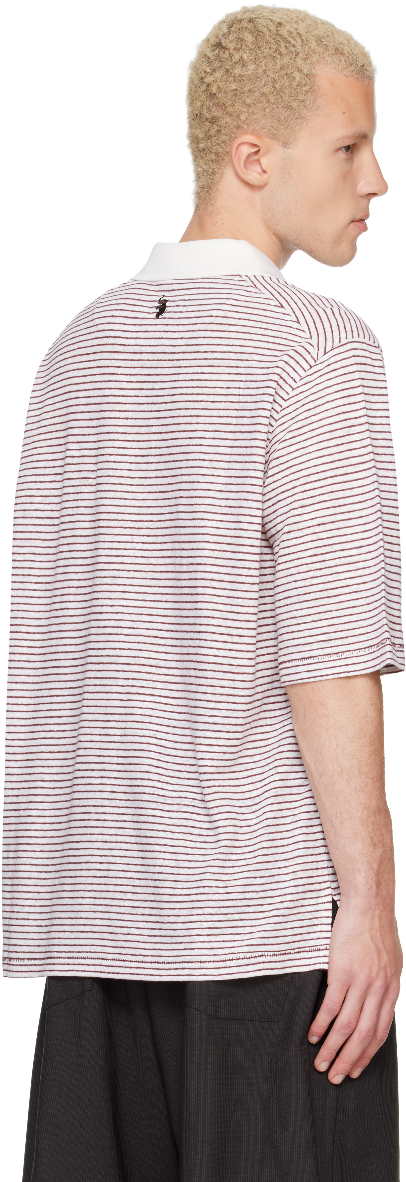 Wales Bonner - White & Red Bask Polo