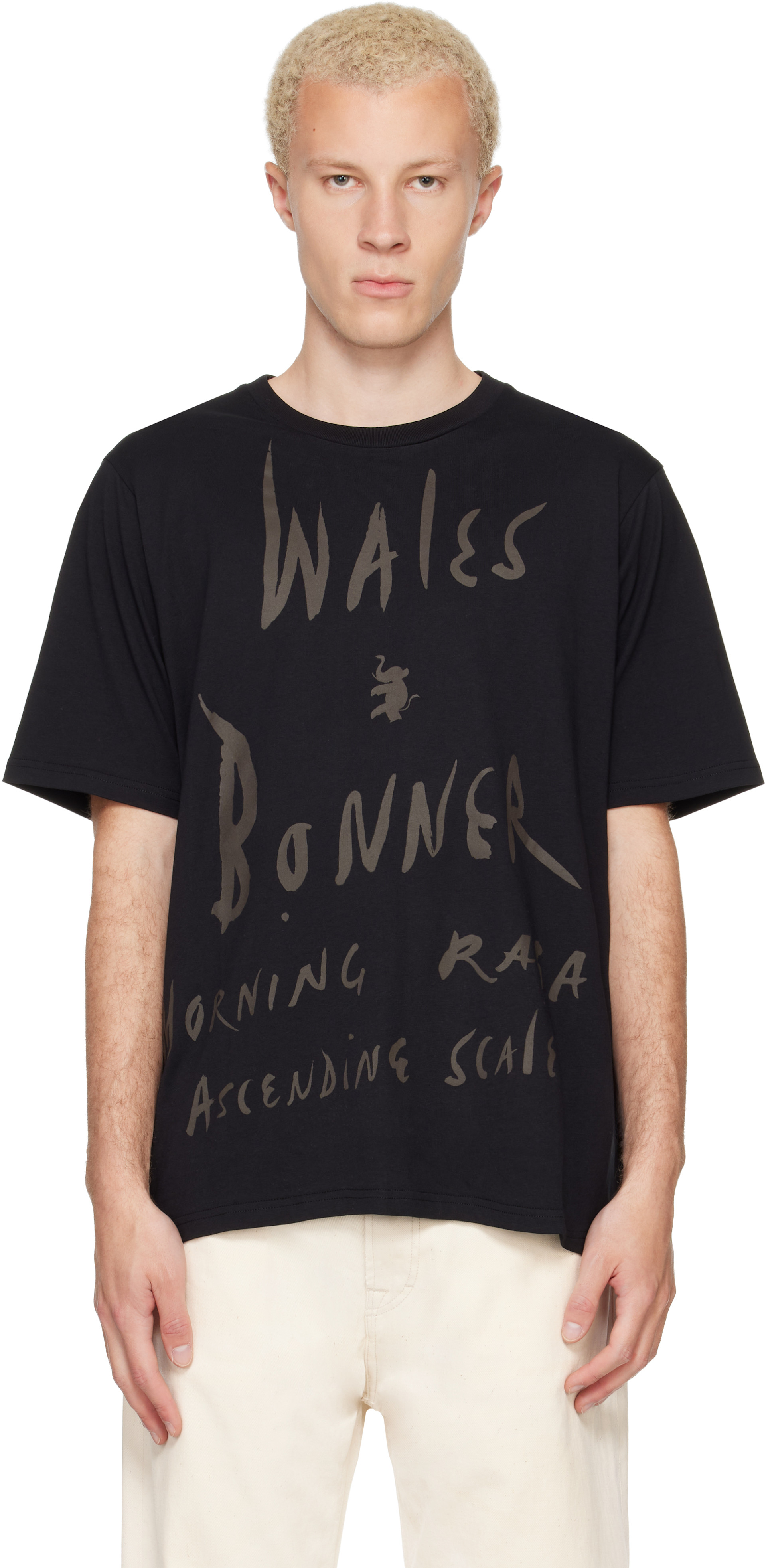 Wales Bonner: Black 'Raga' T-shirt | SSENSE