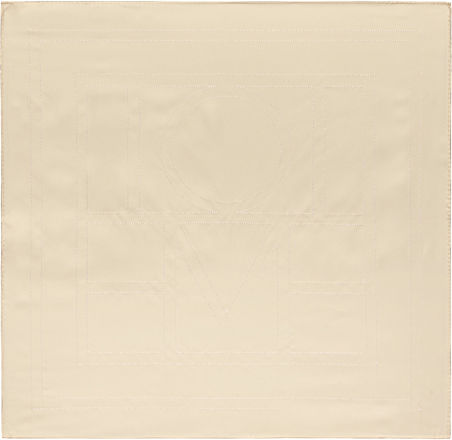 TOTEME: Off-White Embroidered Monogram Silk Scarf | SSENSE Canada