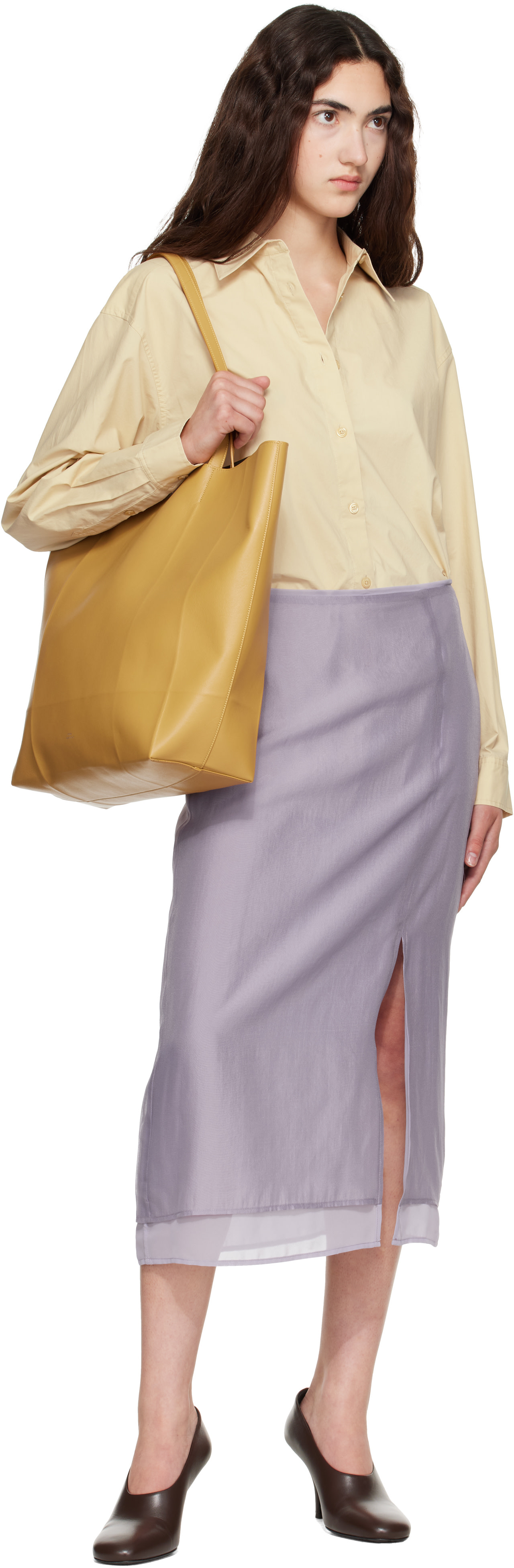 TOTEME - Cabas Roam brun clair en cuir