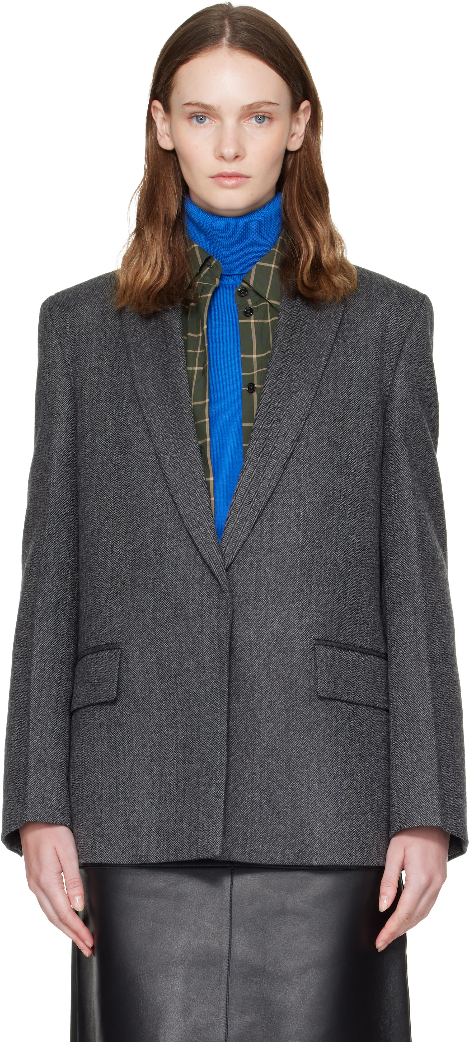 TOTEME - Gray Herringbone Blazer