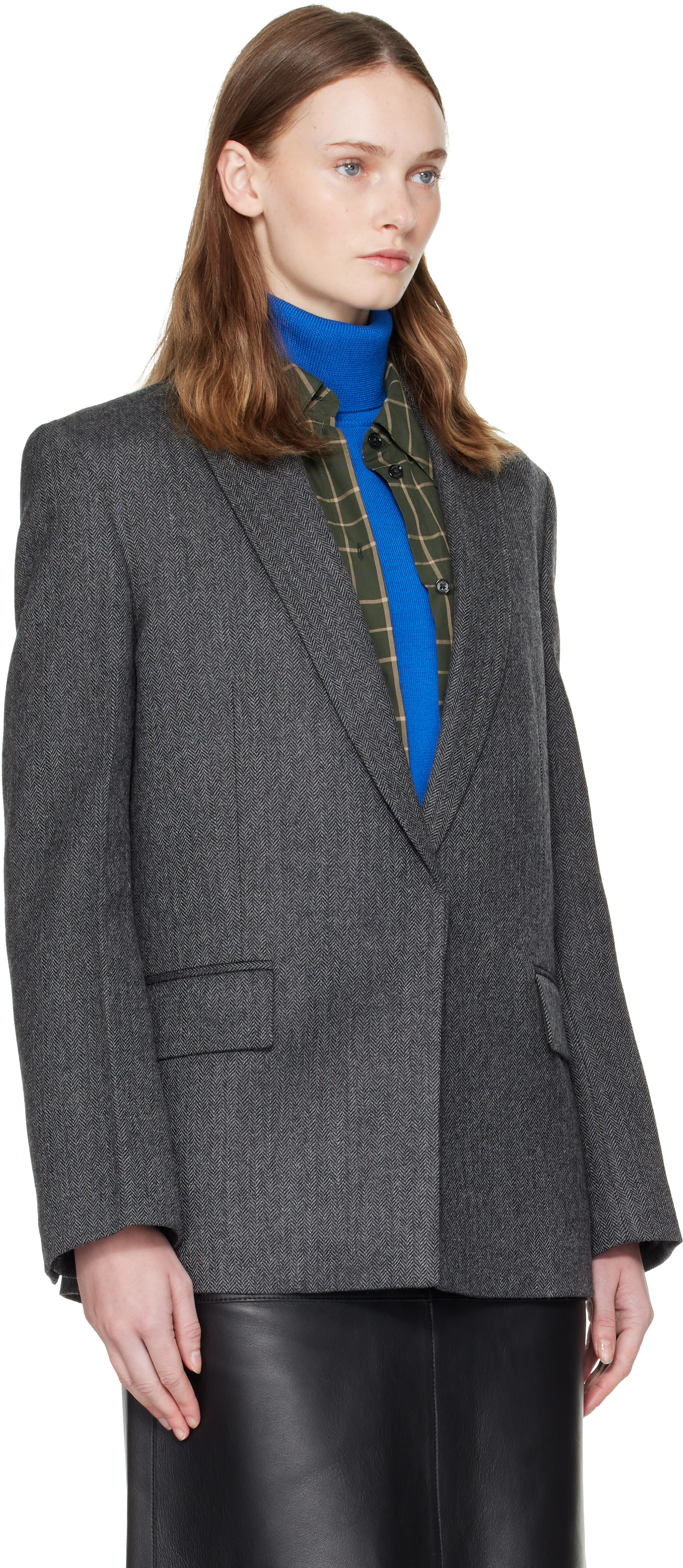 TOTEME - Gray Herringbone Blazer