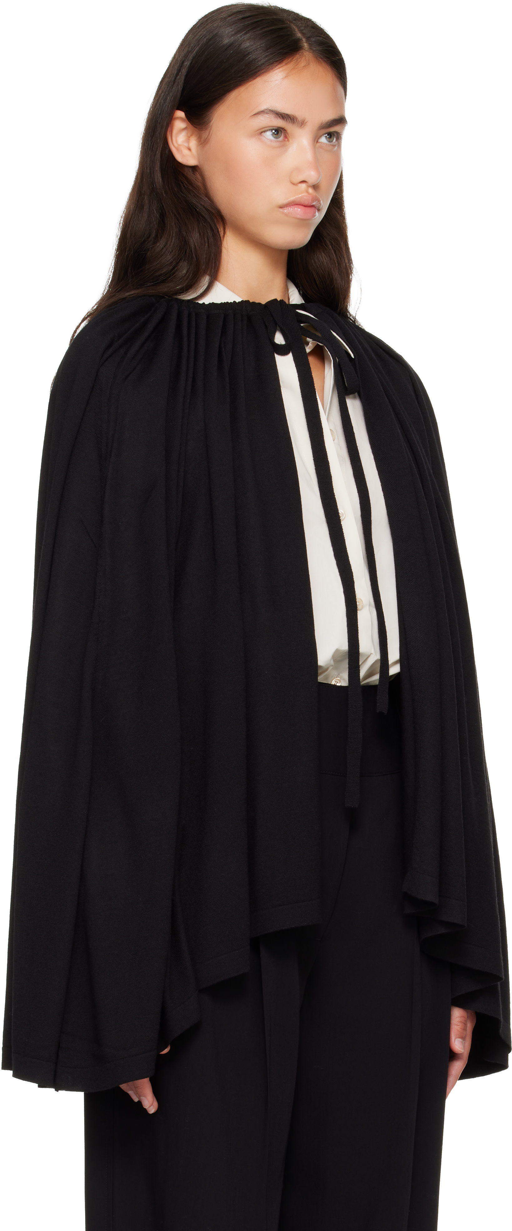 TOTEME - Black Drawstring Cape