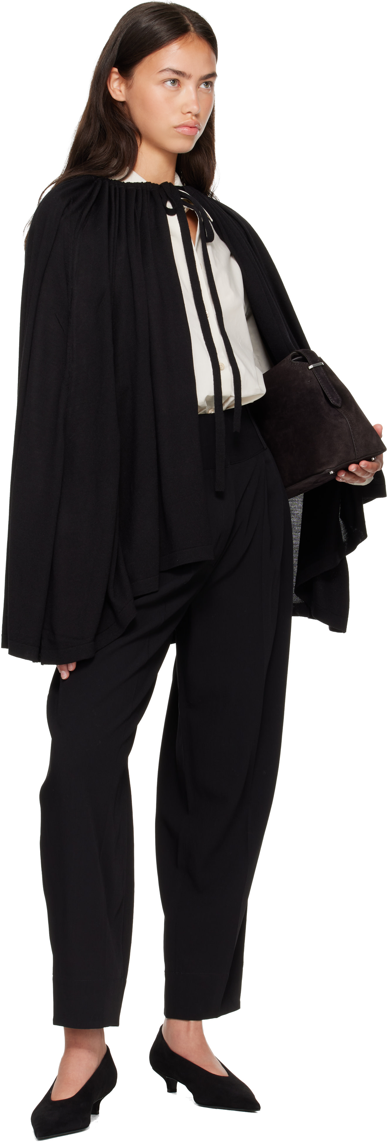 TOTEME - Black Drawstring Cape