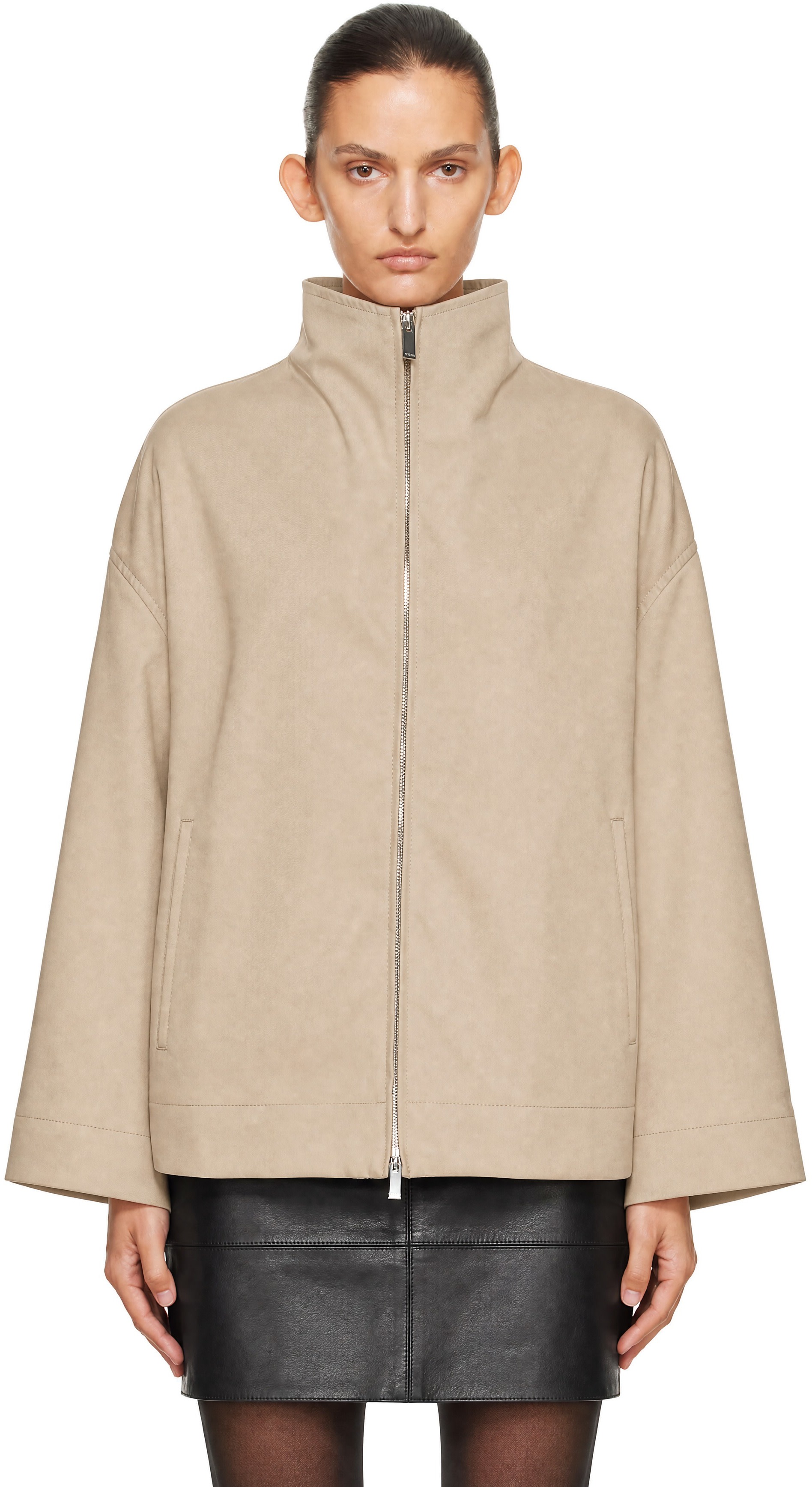 TOTEME: Beige Zipped Country Jacket | SSENSE Canada