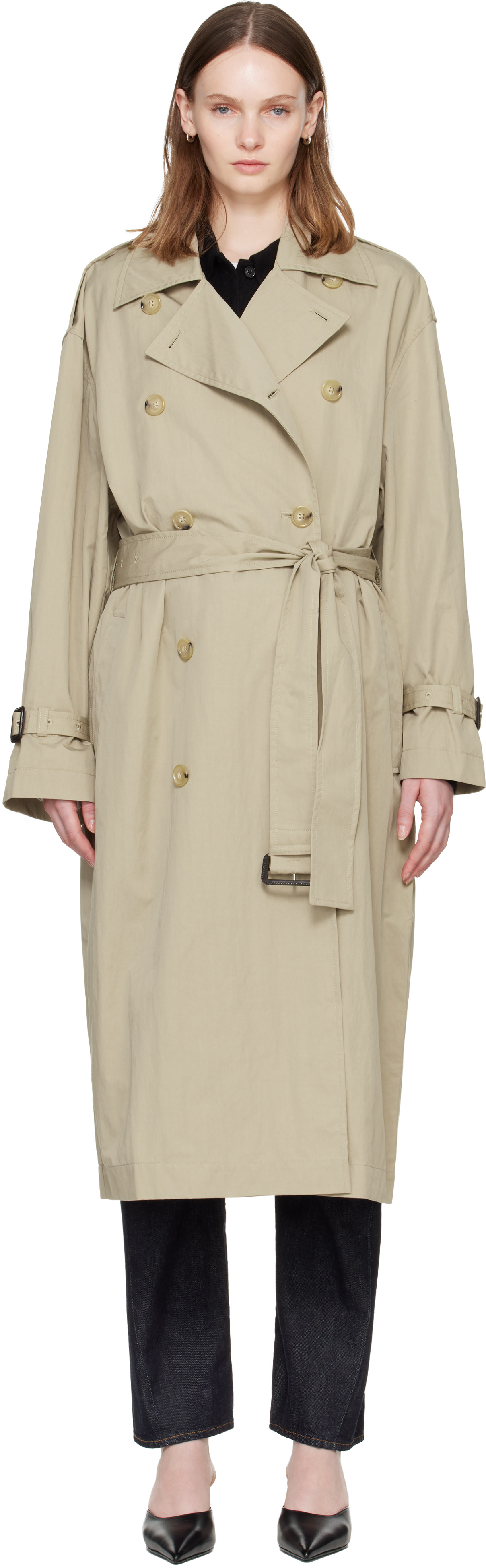 TOTEME: Beige Crisp Summer Trench Coat | SSENSE