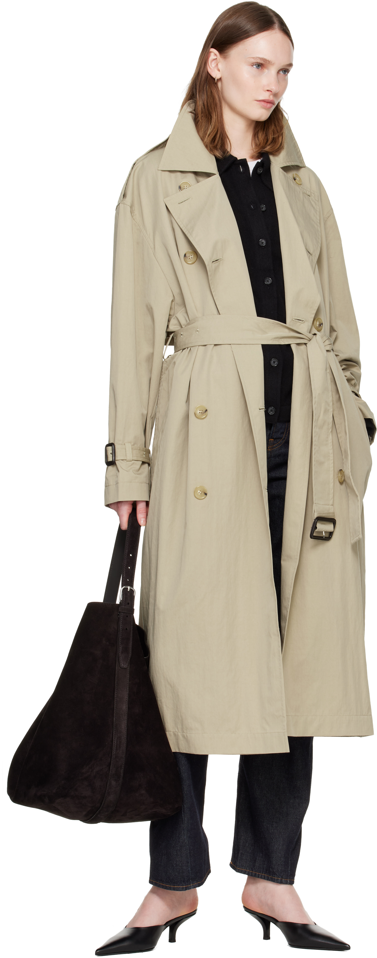 TOTEME: Beige Crisp Summer Trench Coat | SSENSE