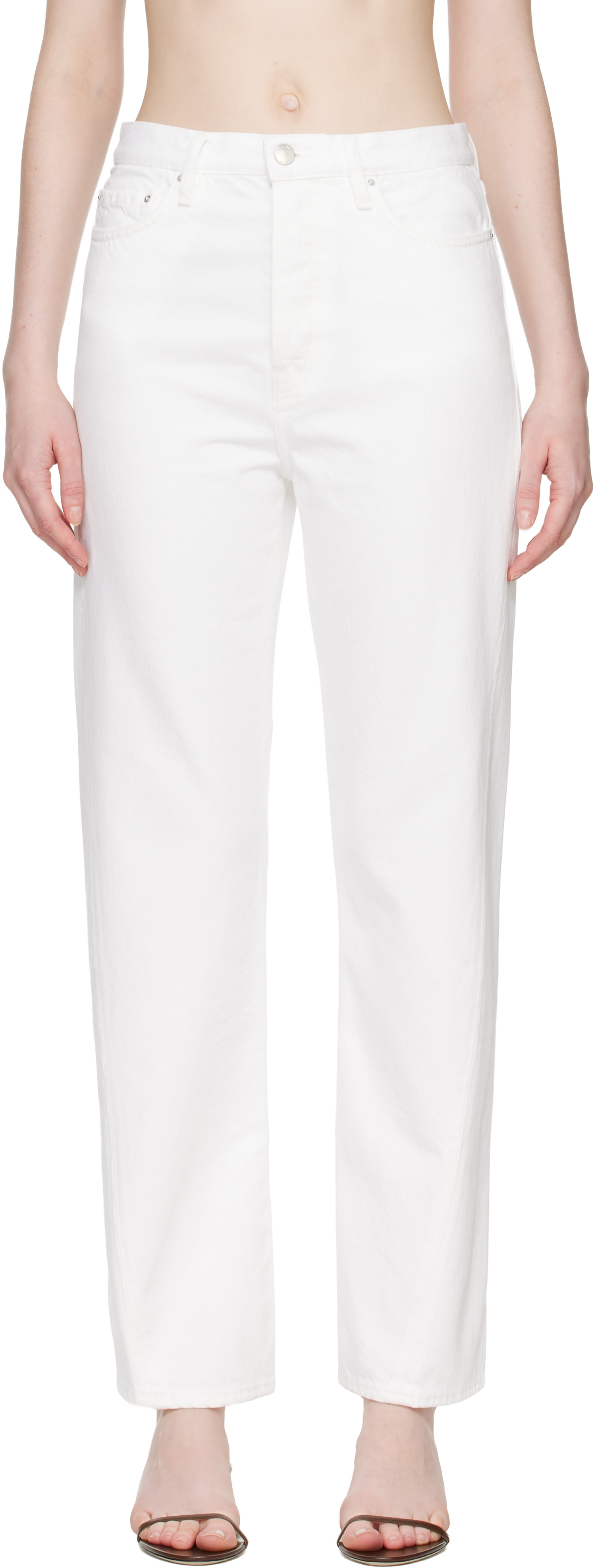 TOTEME: White Twisted Seam Full Length Jeans | SSENSE