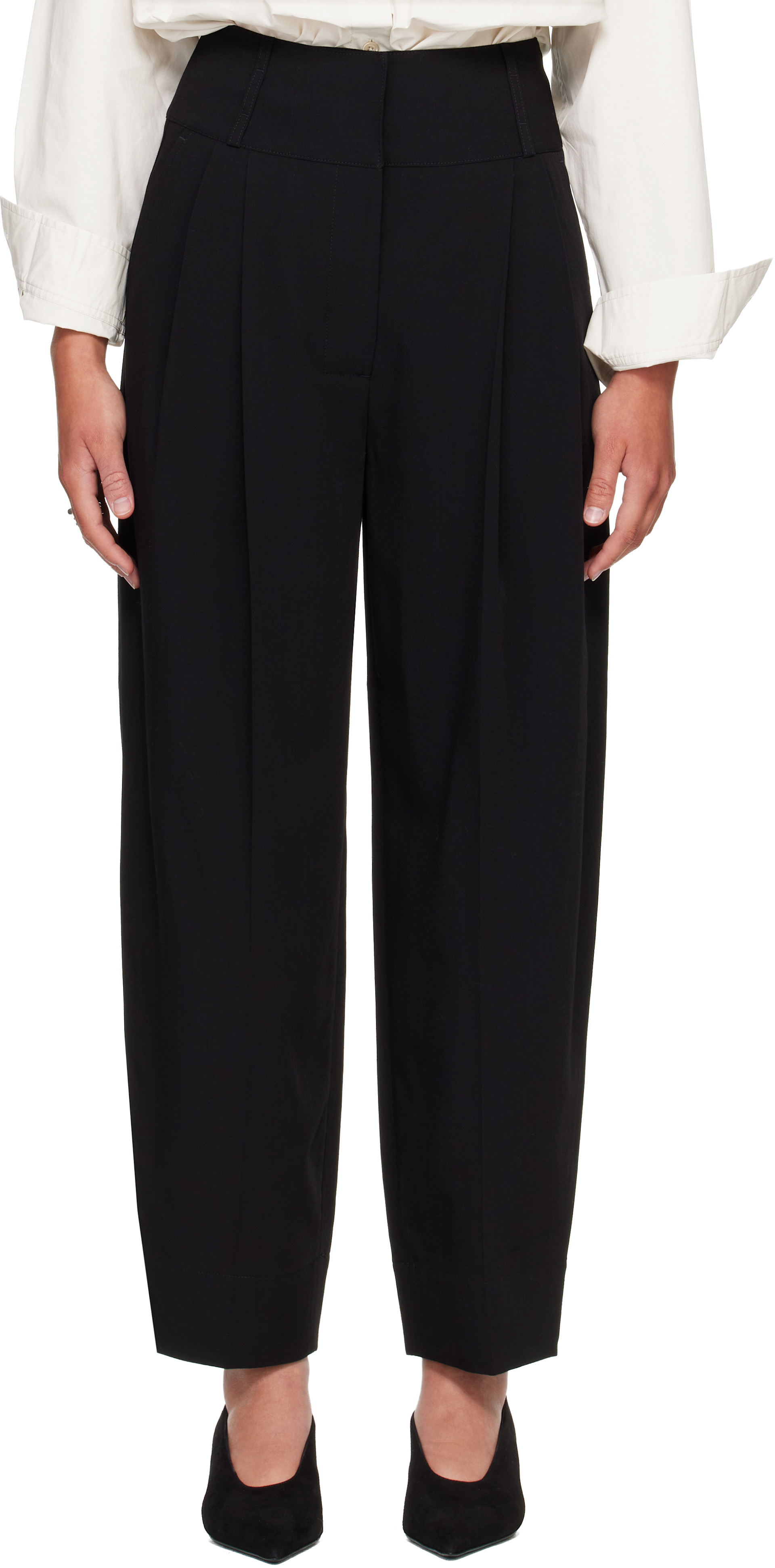 TOTEME - Pantalon noir à plis
