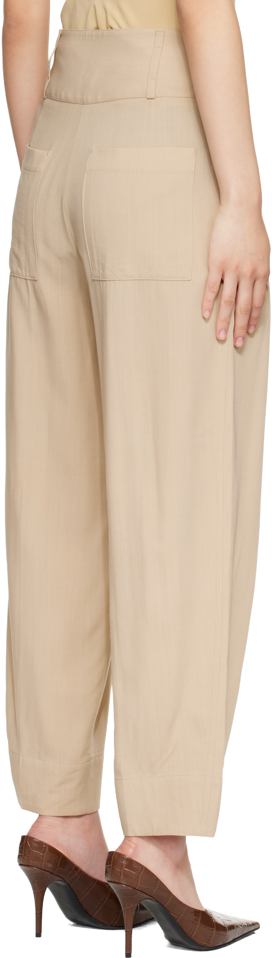 TOTEME - Pantalon beige à plis