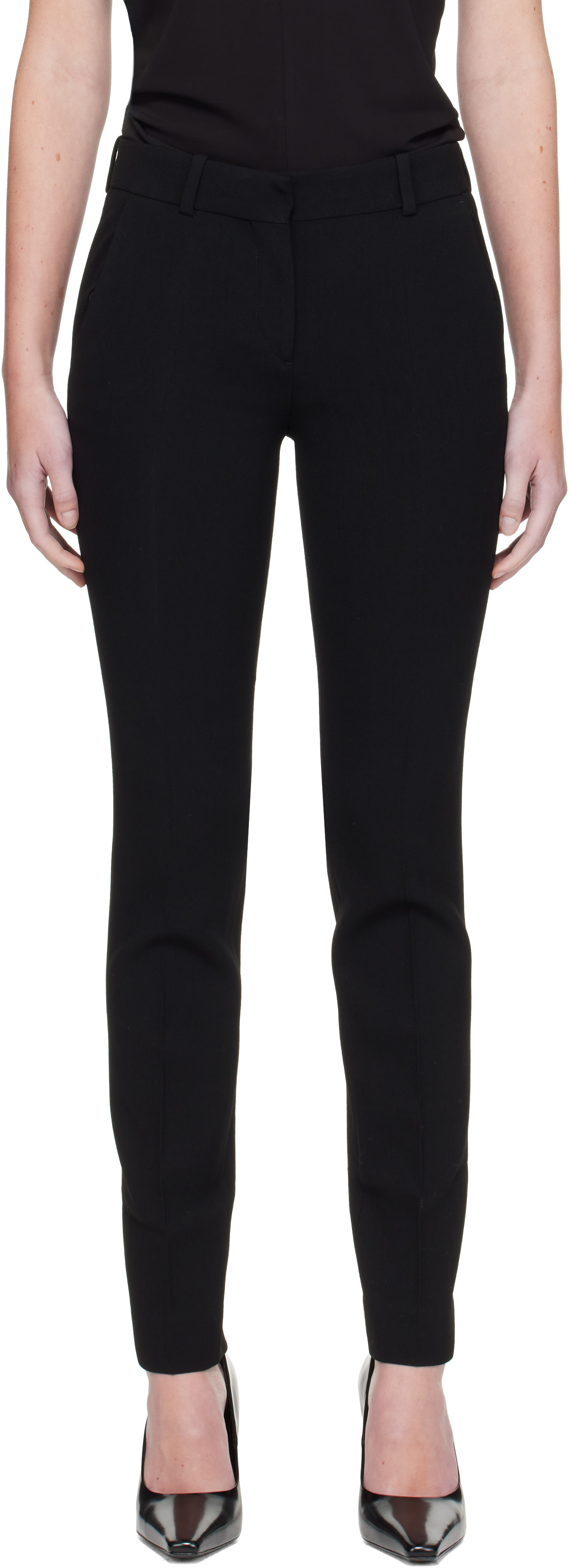 TOTEME - Pantalon ajusté noir à taille basse