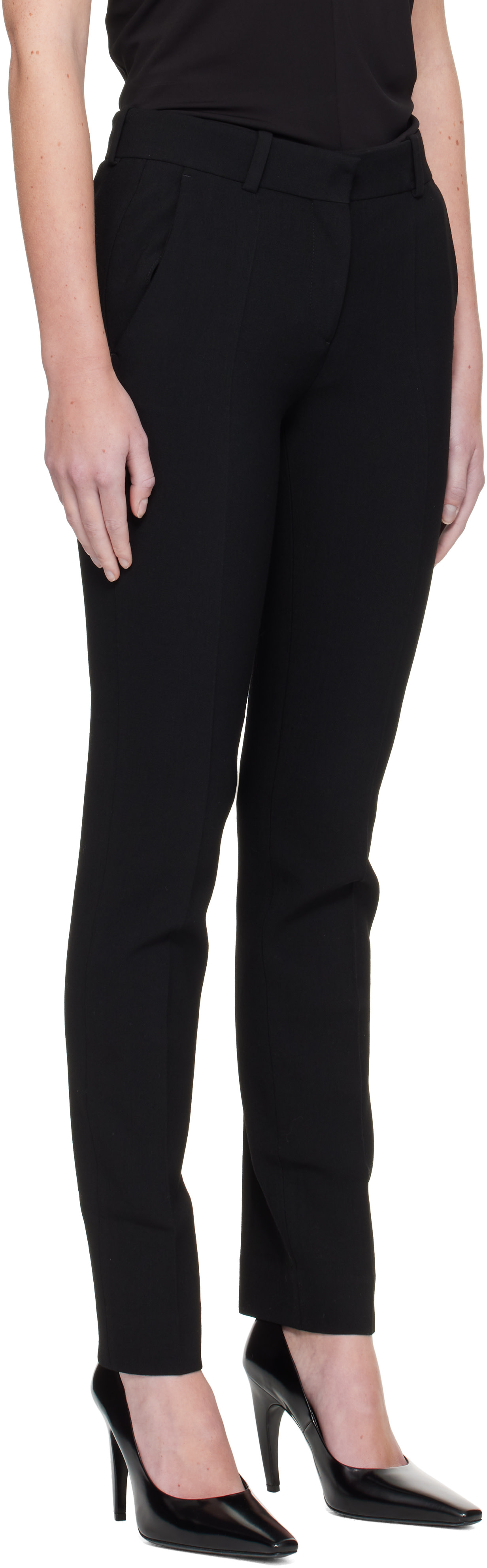 TOTEME - Pantalon ajusté noir à taille basse
