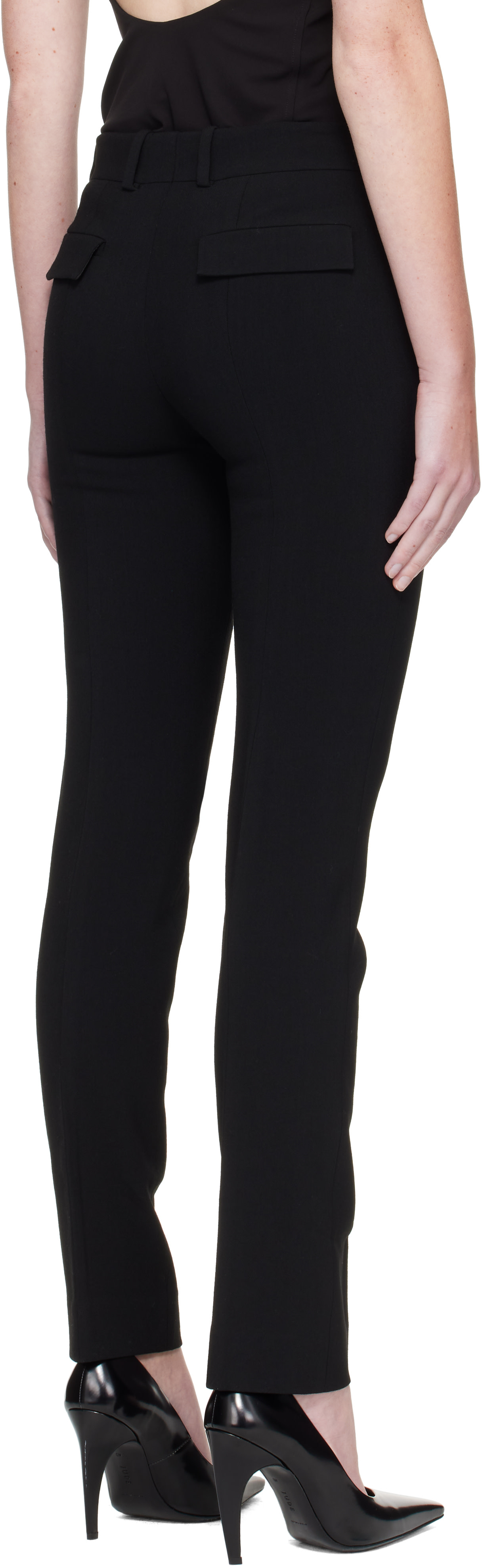 TOTEME - Pantalon ajusté noir à taille basse