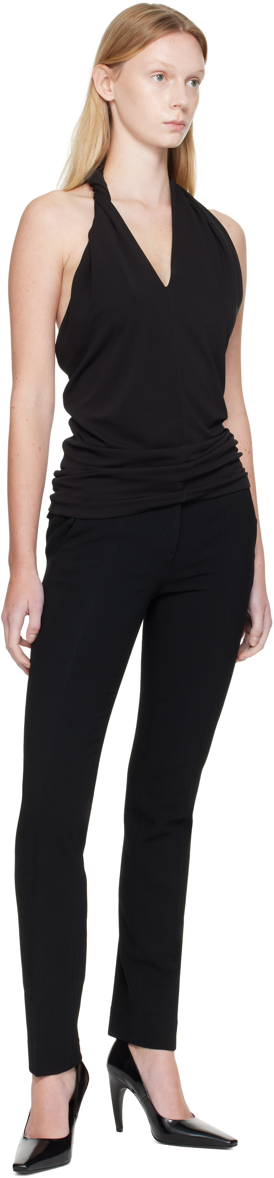 TOTEME - Pantalon ajusté noir à taille basse