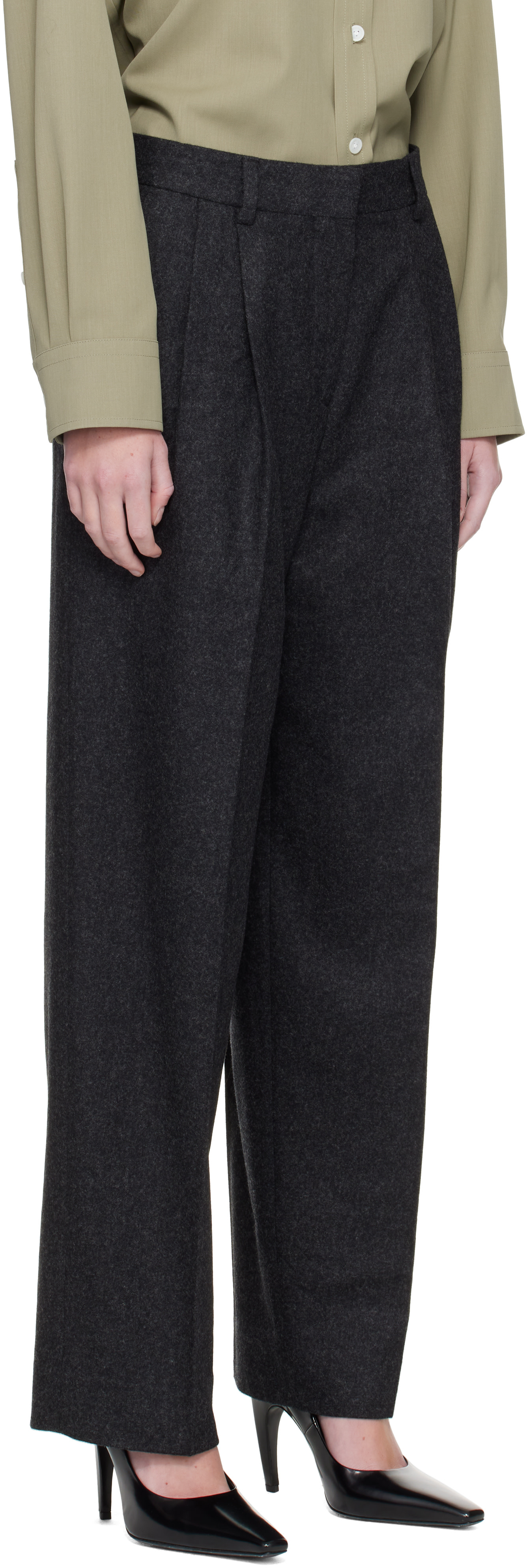 TOTEME - Pantalon gris à plis