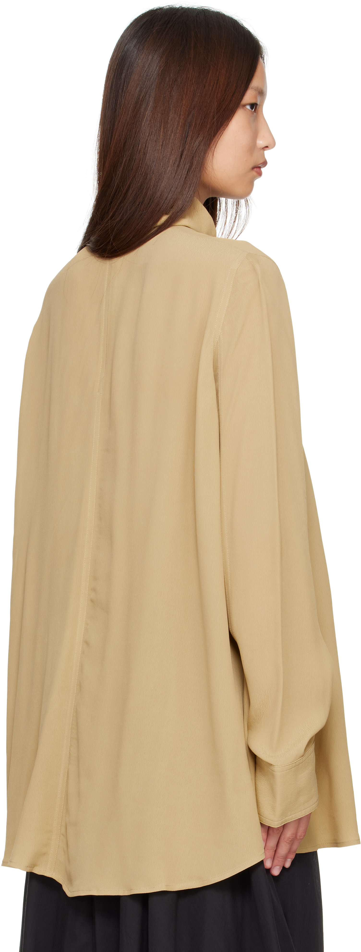 TOTEME - Chemisier beige drapé à écharpe