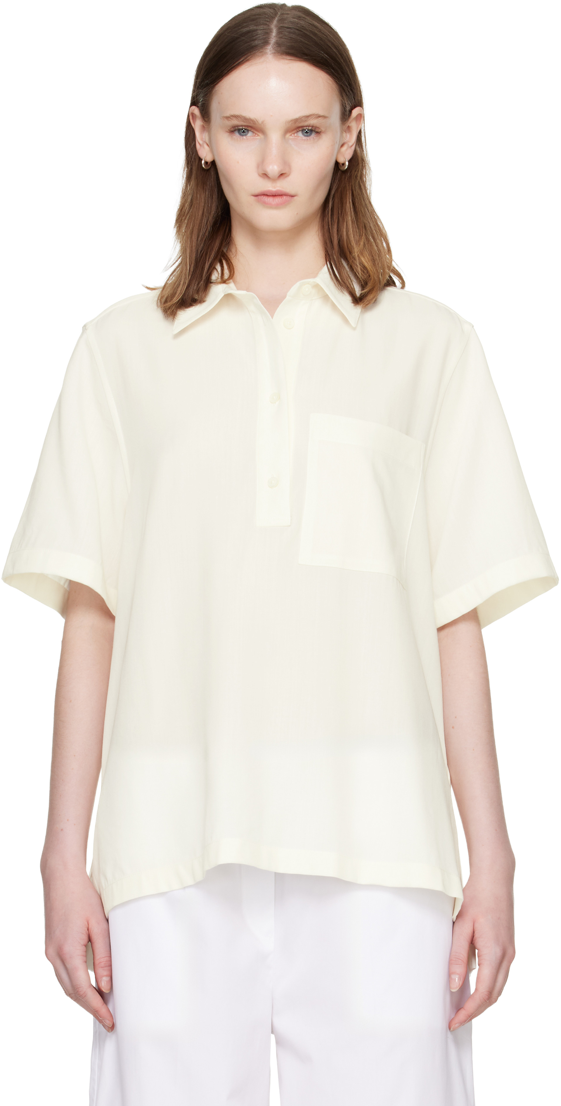 TOTEME - Polo Fluid blanc cassé