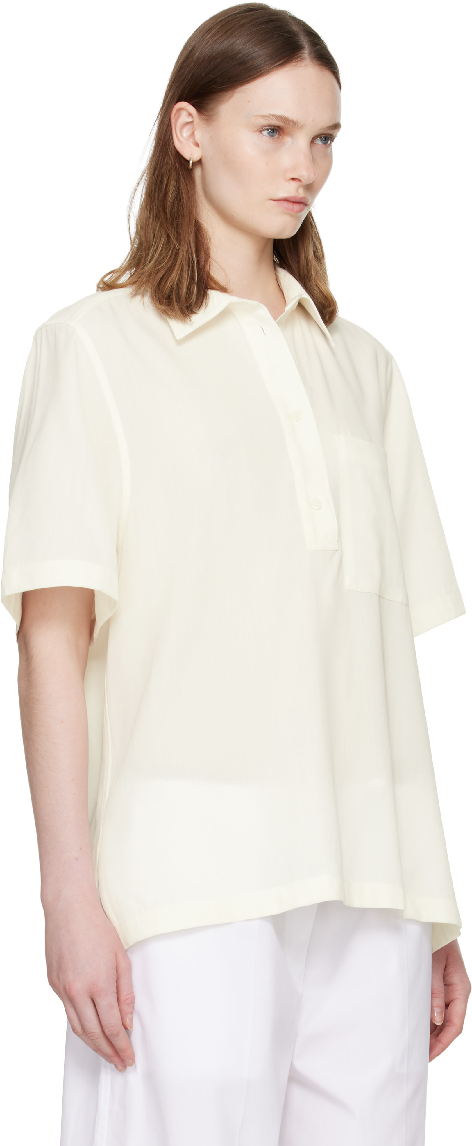 TOTEME - Polo Fluid blanc cassé