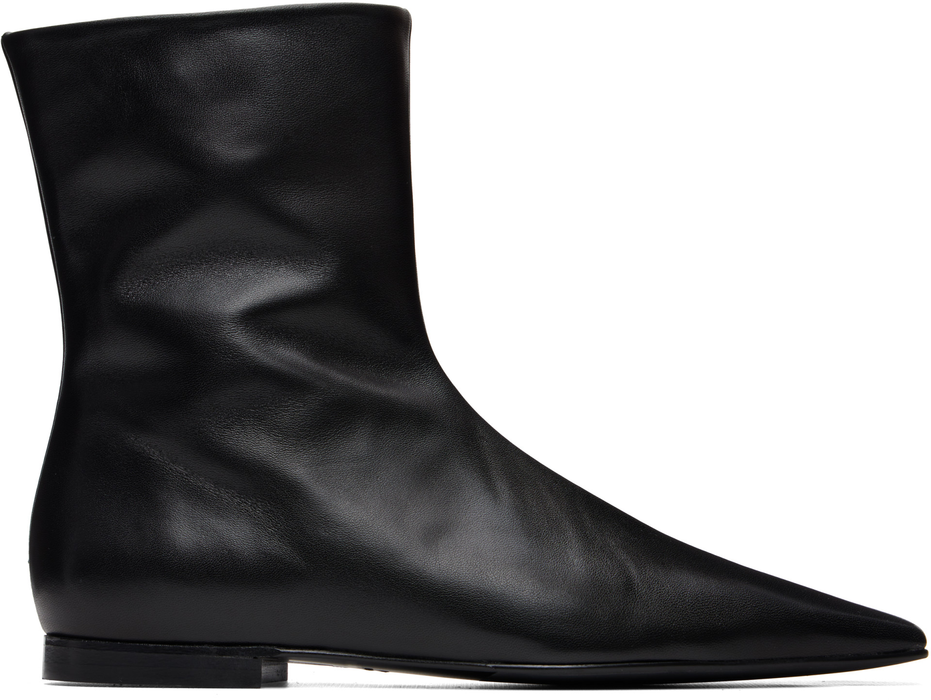 トーテムです TOTEME: Black Zip Leather Chelsea Boots | SSENSE
