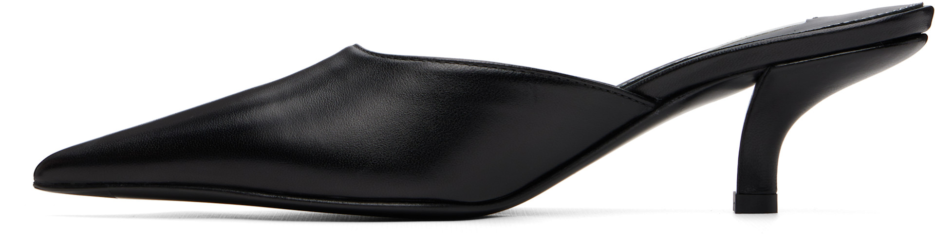 TOTEME - Black Sharp Nappa Mule Heels