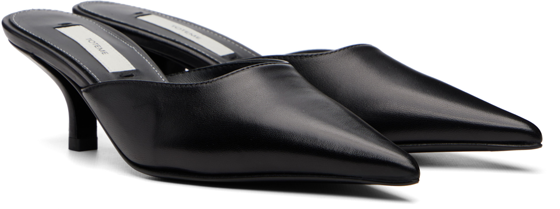 TOTEME - Black Sharp Nappa Mule Heels