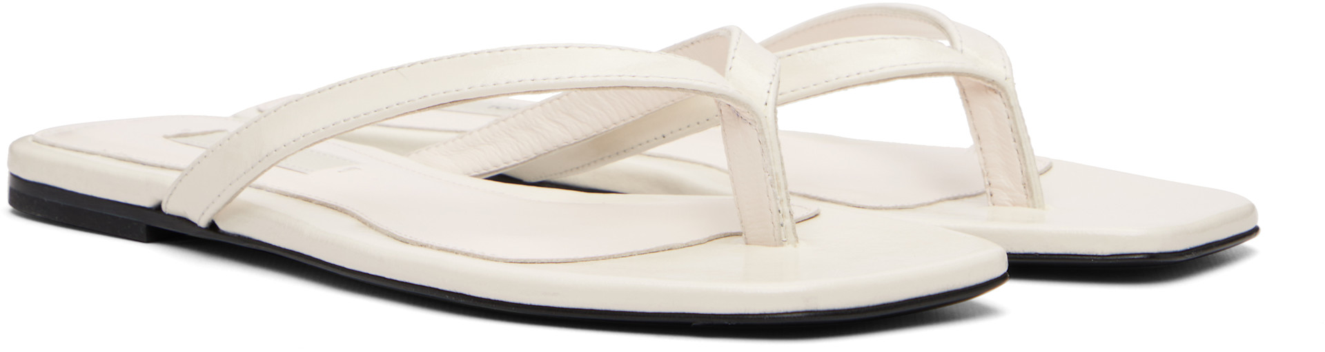 TOTEME: Off-White Naplack Flip-Flops | SSENSE