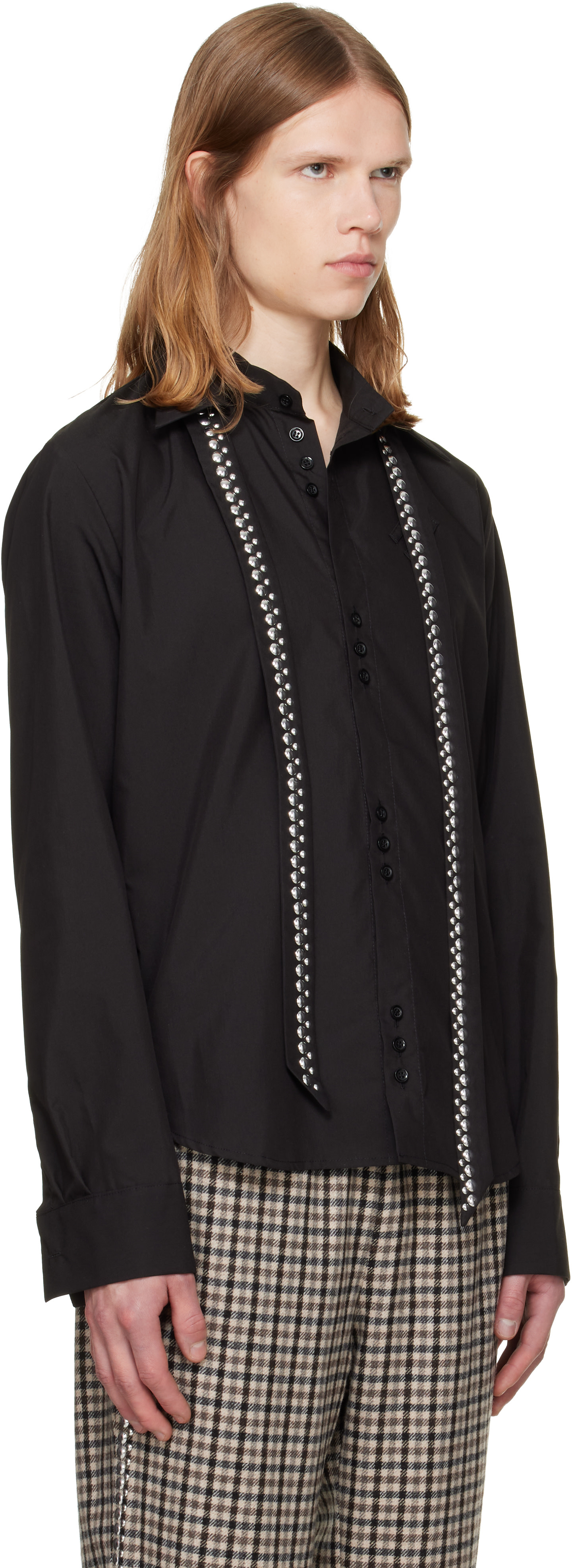 a.v. vattev: ブラック Detachable Collar Scarf シャツ | SSENSE 日本