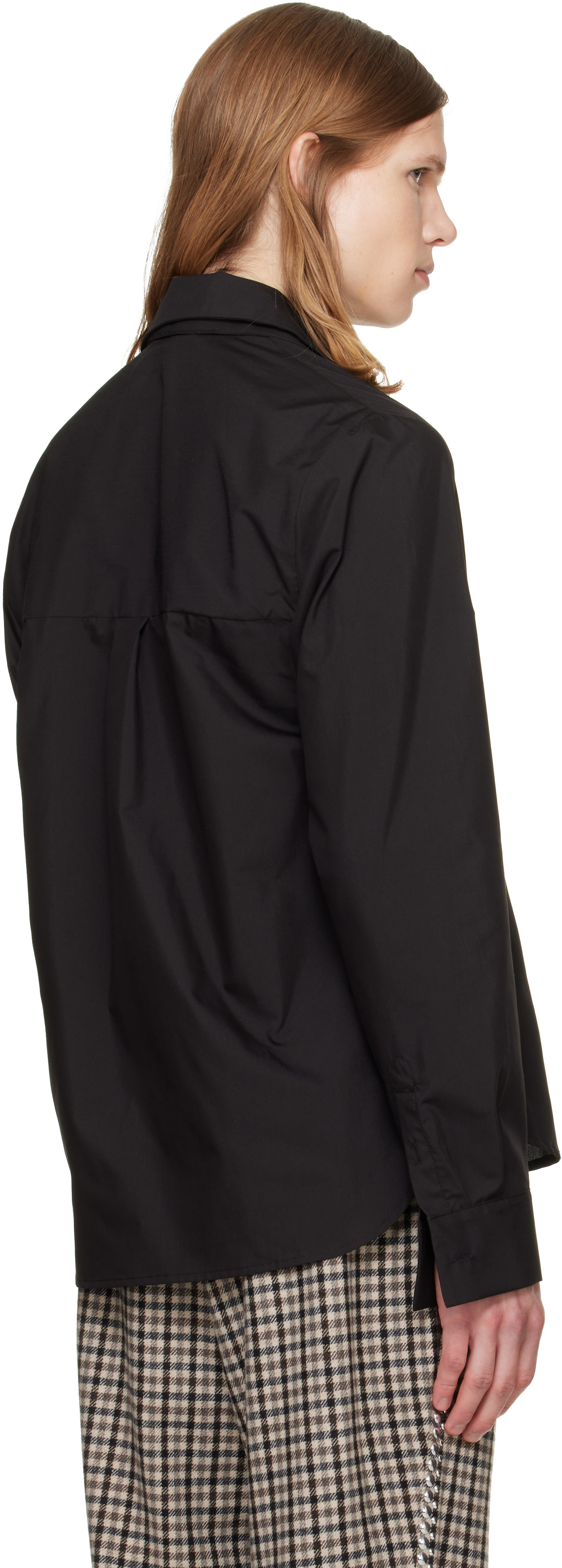 av vattev ブラックジャージダブル長袖tシャツ a.v. vattev: ブラック Detachable Collar Scarf シャツ | SSENSE 日本