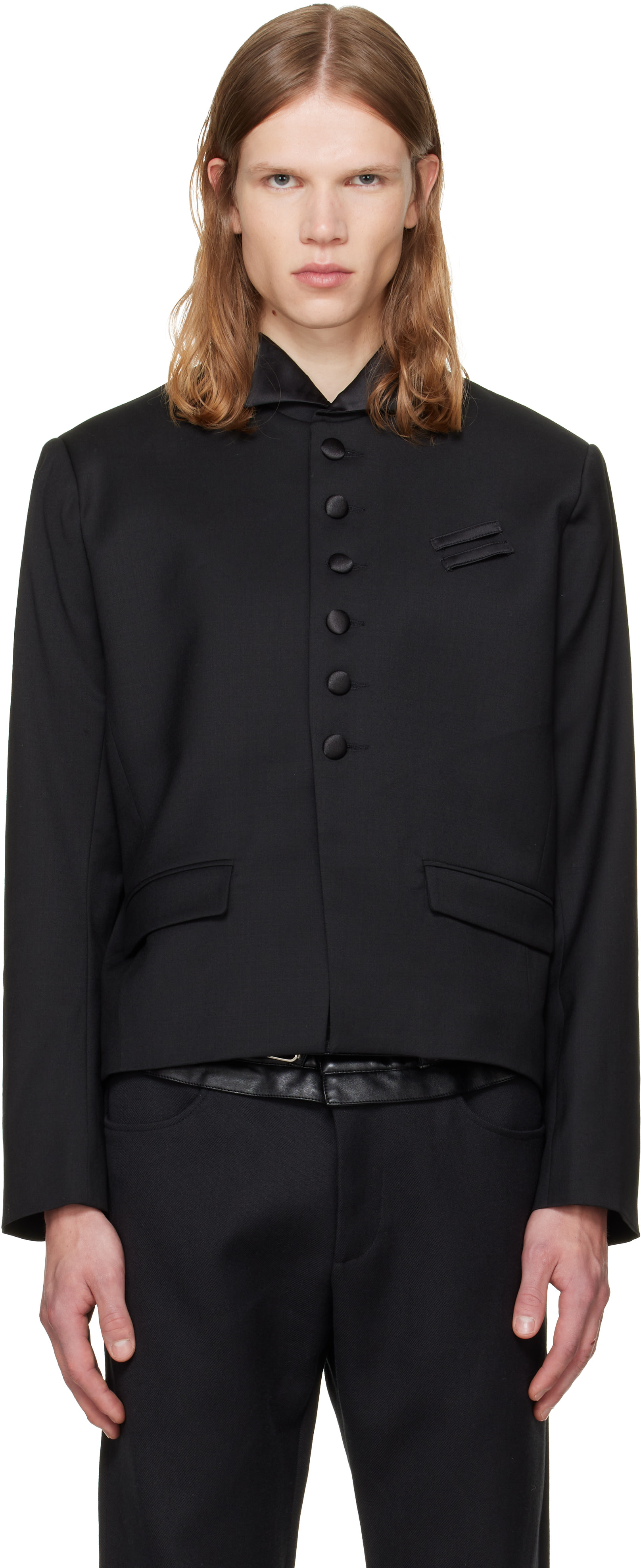 a.v. vattev - Black Wing Tip Collar Blazer