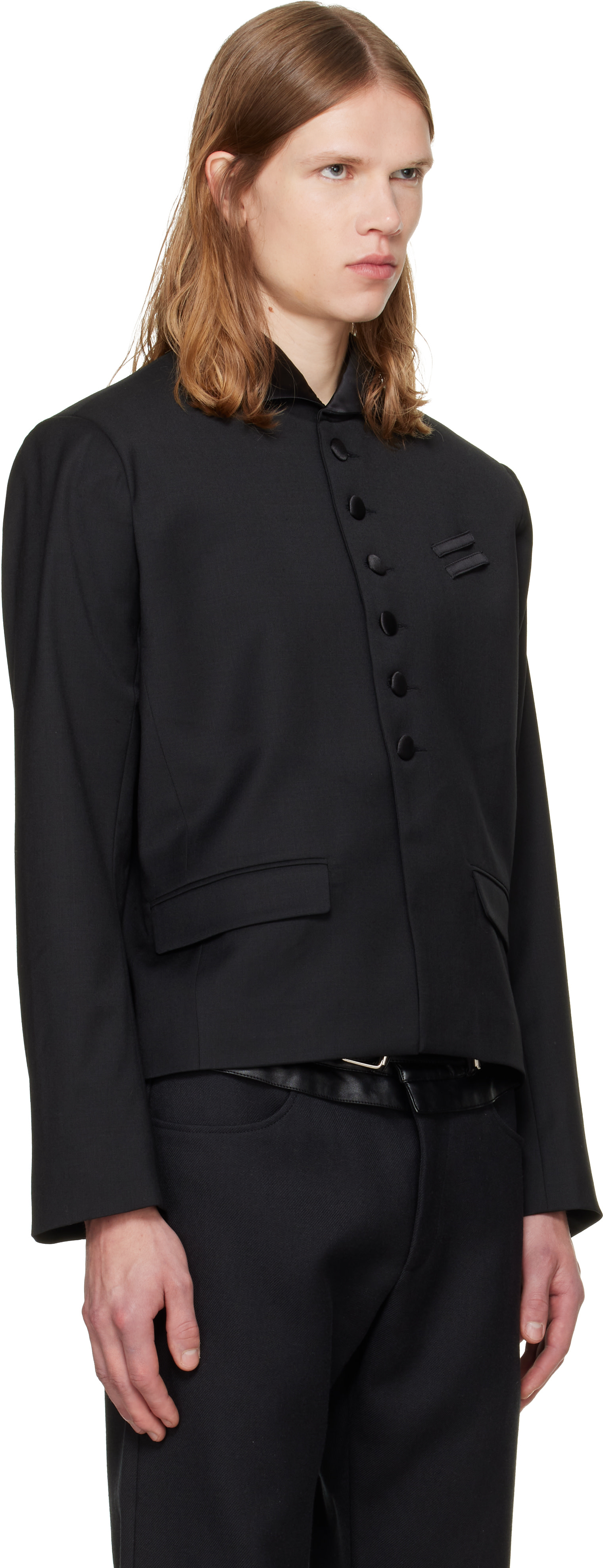 a.v. vattev - Black Wing Tip Collar Blazer