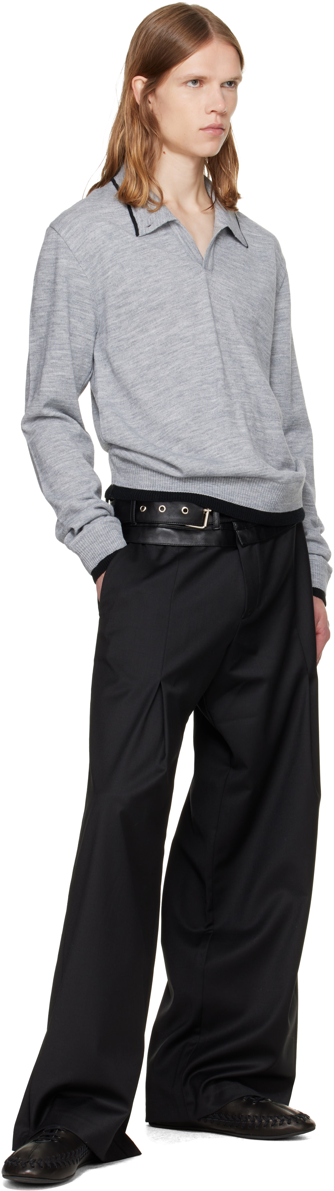 a.v. vattev - Gray High-Neck Wool Polo