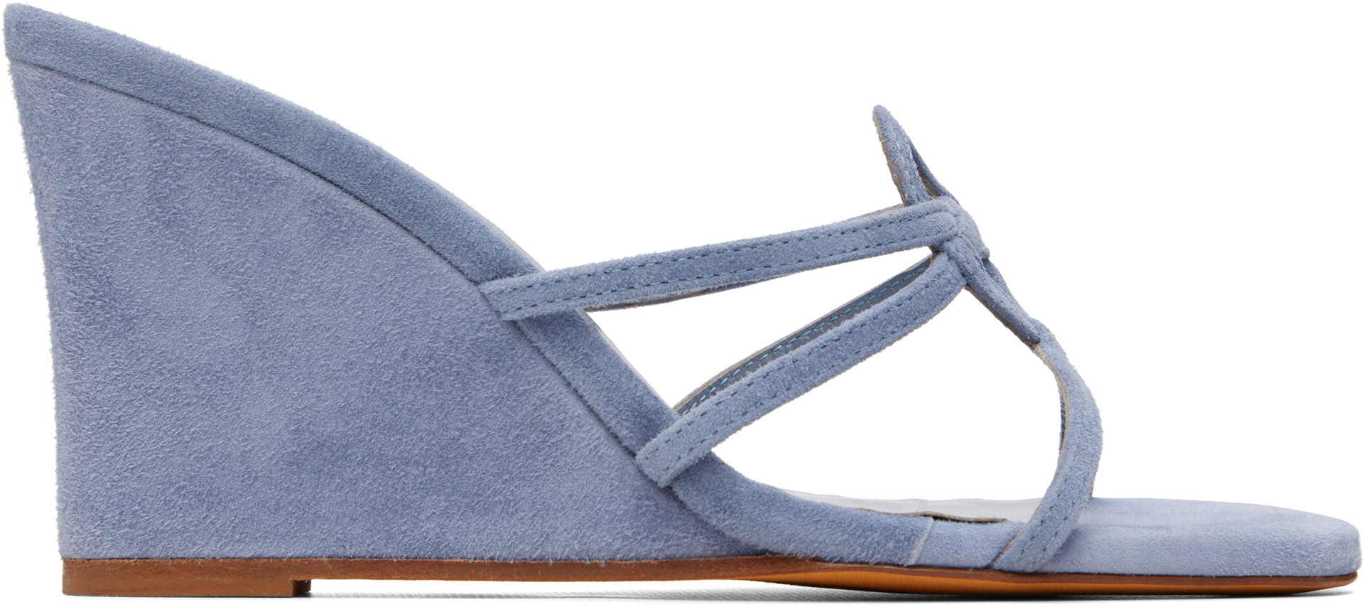 Maryam Nassir Zadeh サンダル　38 Maryam Nassir Zadeh: Blue Opera Wedge Heeled Sandals | SSENSE