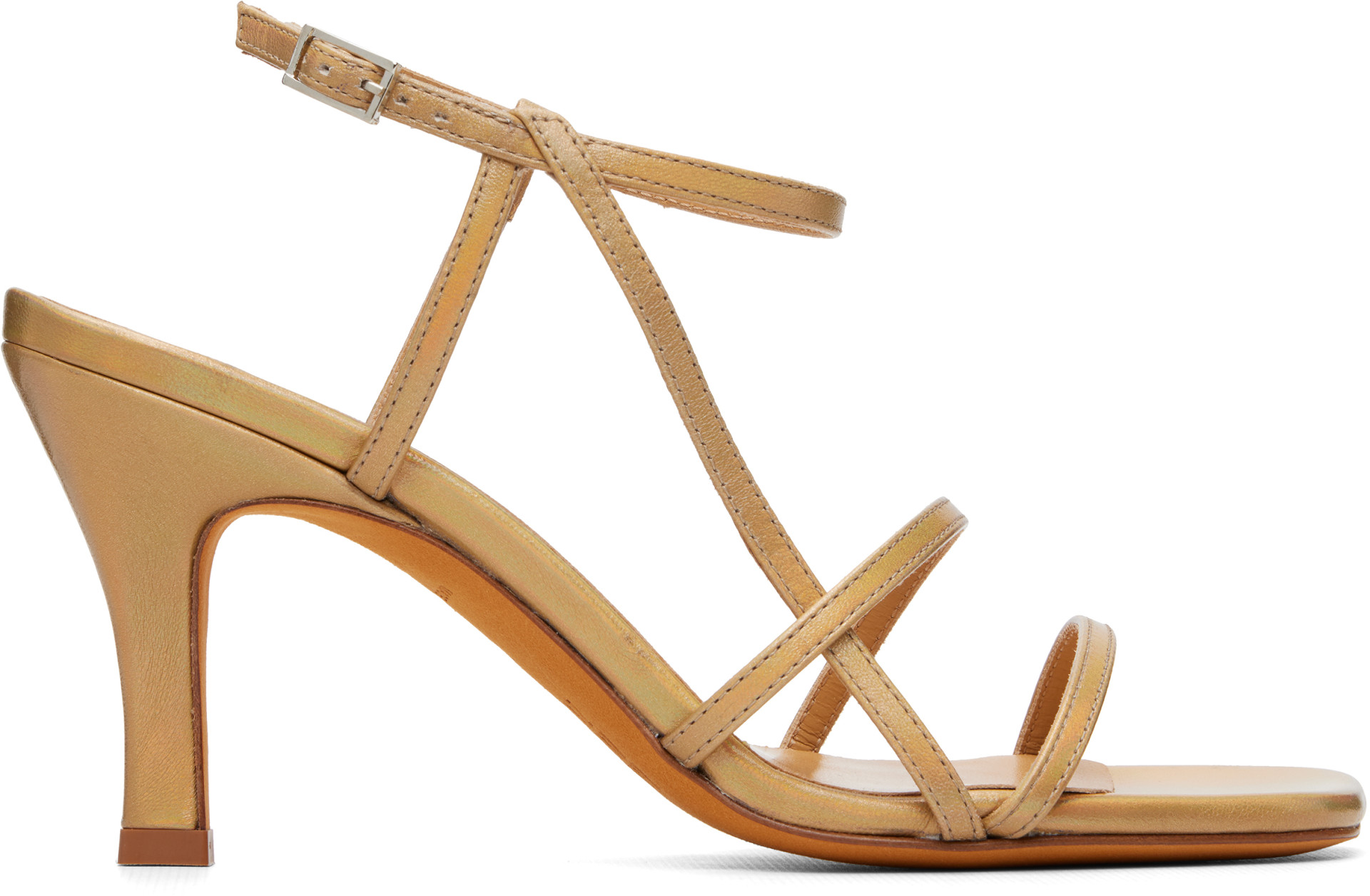 Maryam Nassir Zadeh: Gold Irene Heeled Sandals | SSENSE