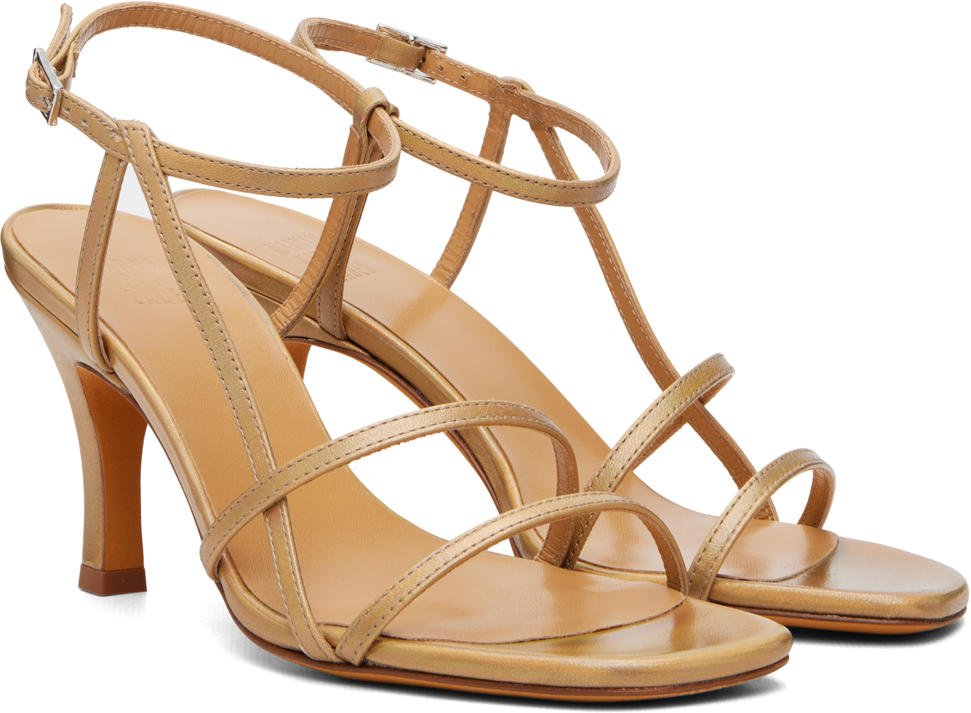 Maryam Nassir Zadeh: Gold Irene Heeled Sandals | SSENSE