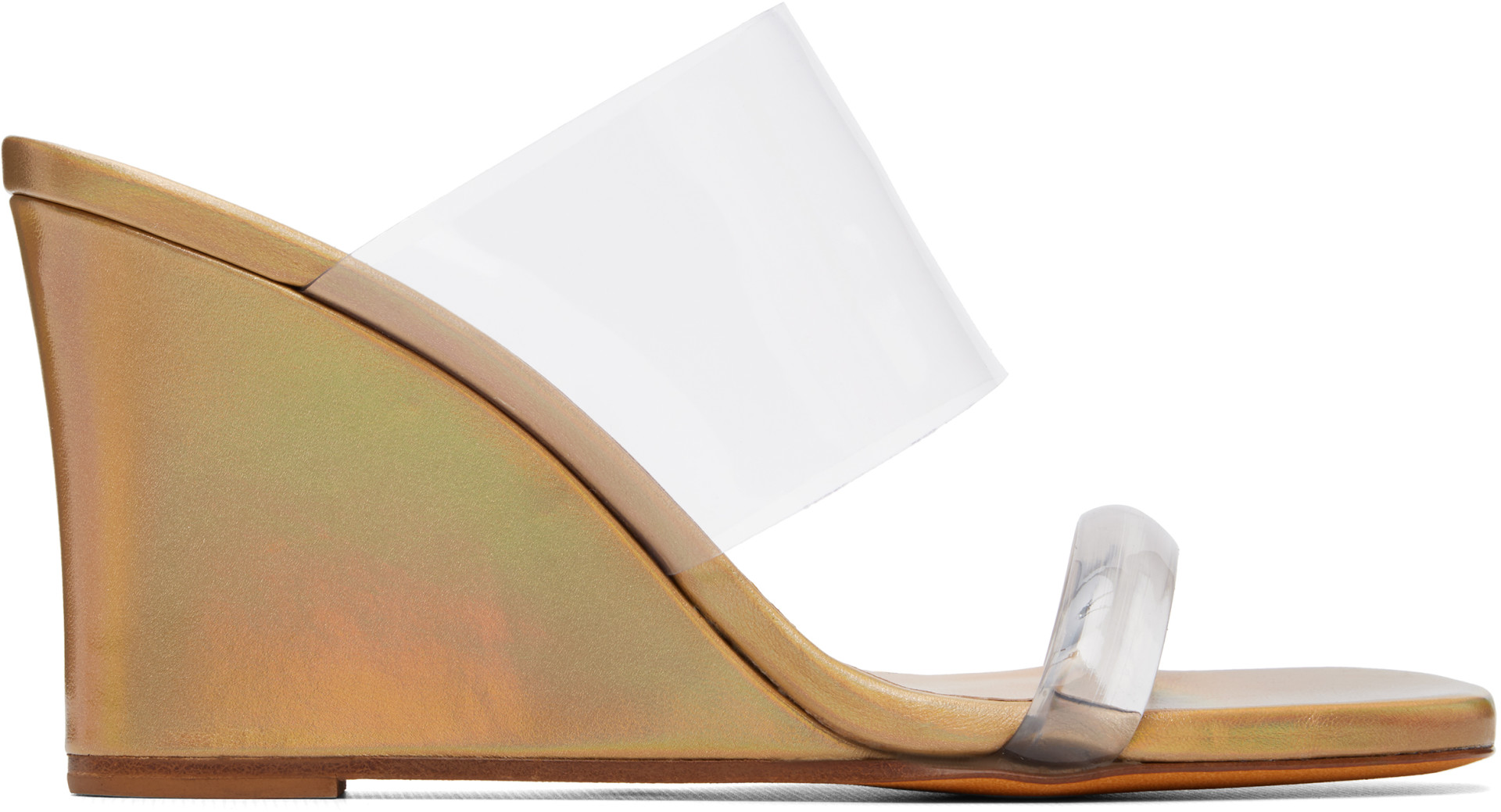 Maryam Nassir Zadeh: Gold Olympia Wedge Heeled Sandals | SSENSE