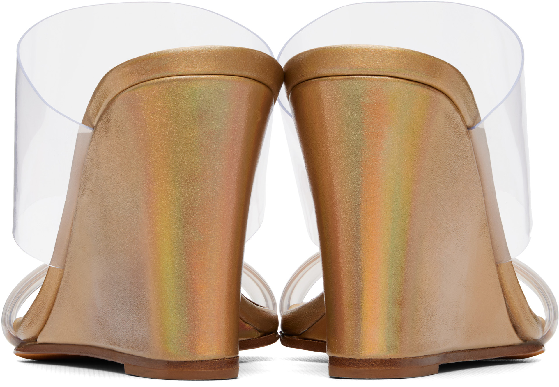 Maryam Nassir Zadeh: Gold Olympia Wedge Heeled Sandals | SSENSE