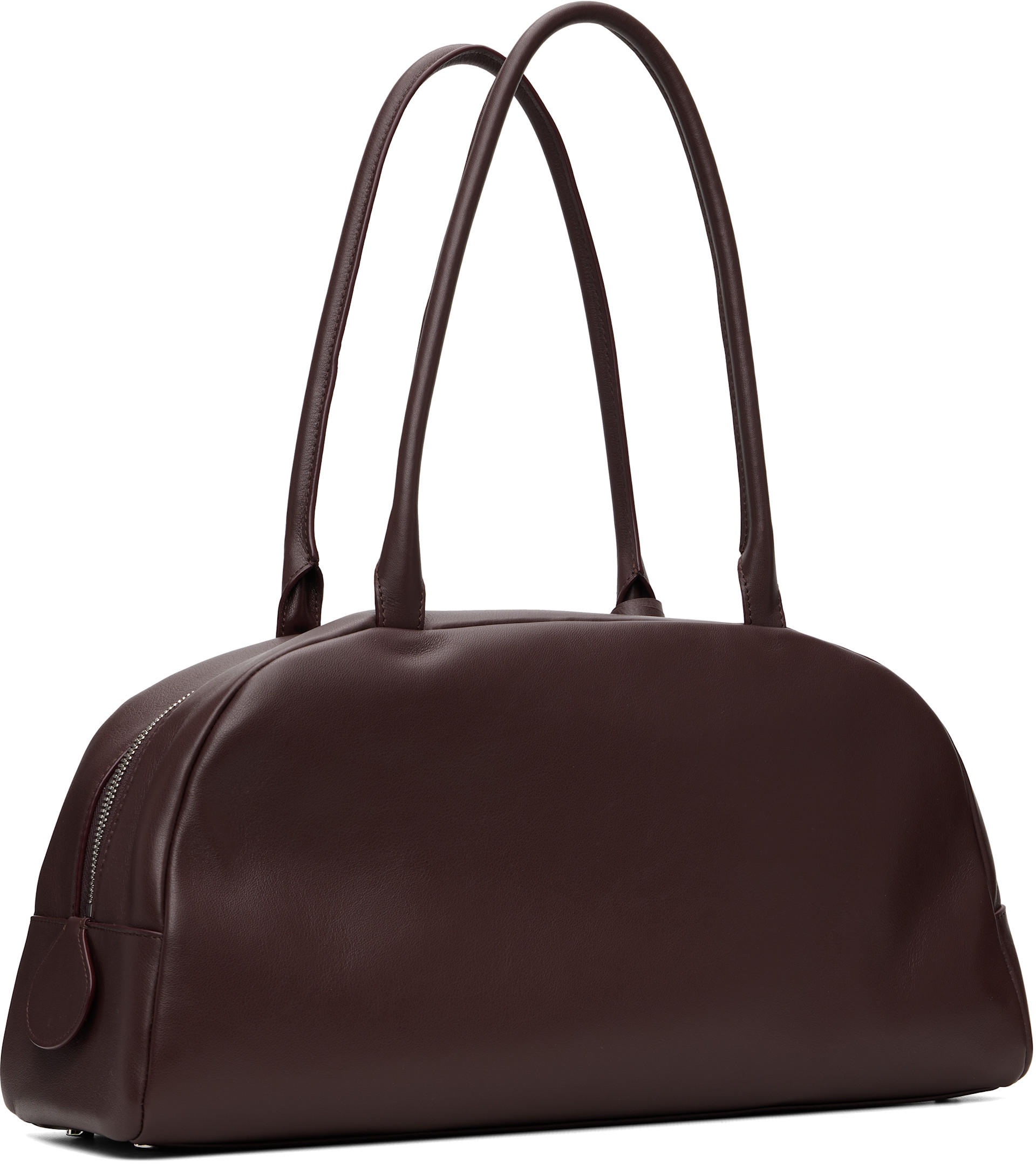 Courrèges: Burgundy Monday Leather Bag | SSENSE Courrèges: Burgundy Monday Leather Bag | SSENSE