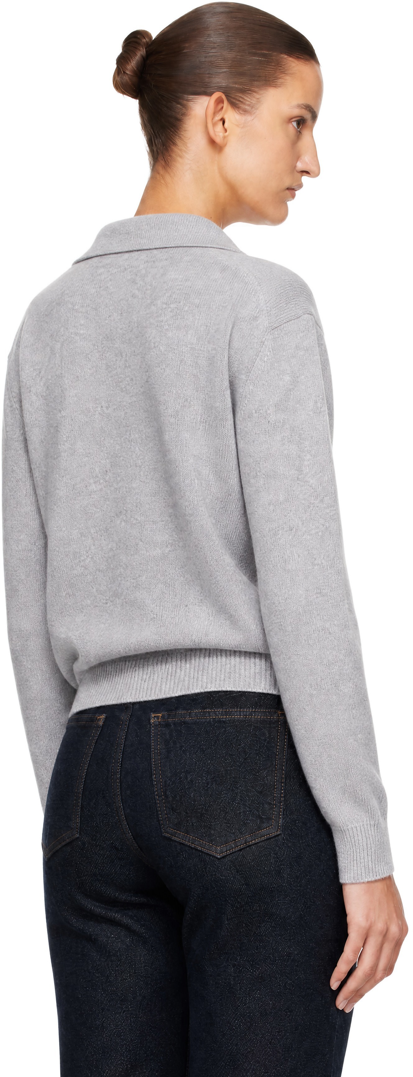 Victoria Beckham - Pull de style polo Genevieve gris